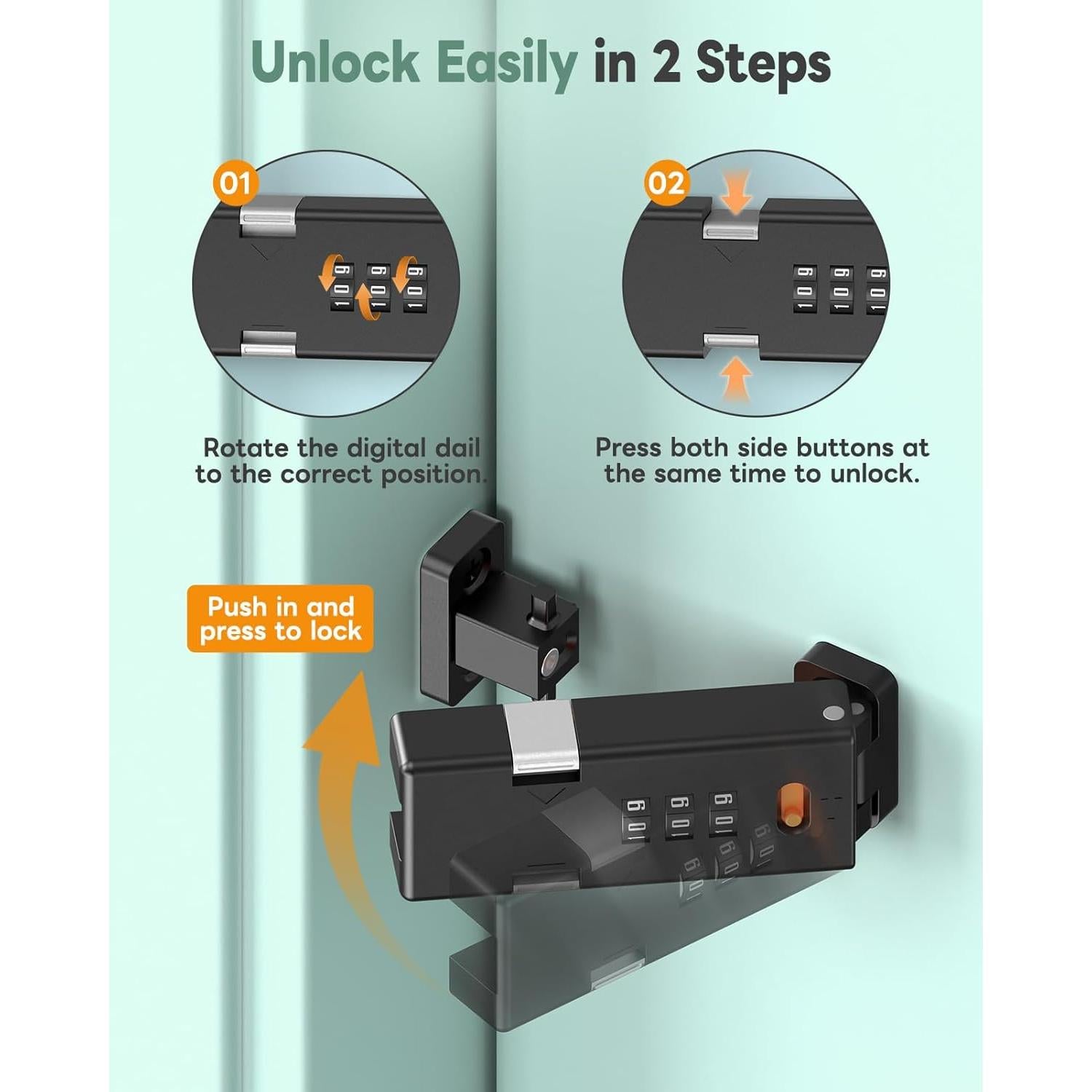 Cerradura de Combinación MeBantoo FY-Code 006 Sin Llave Negra