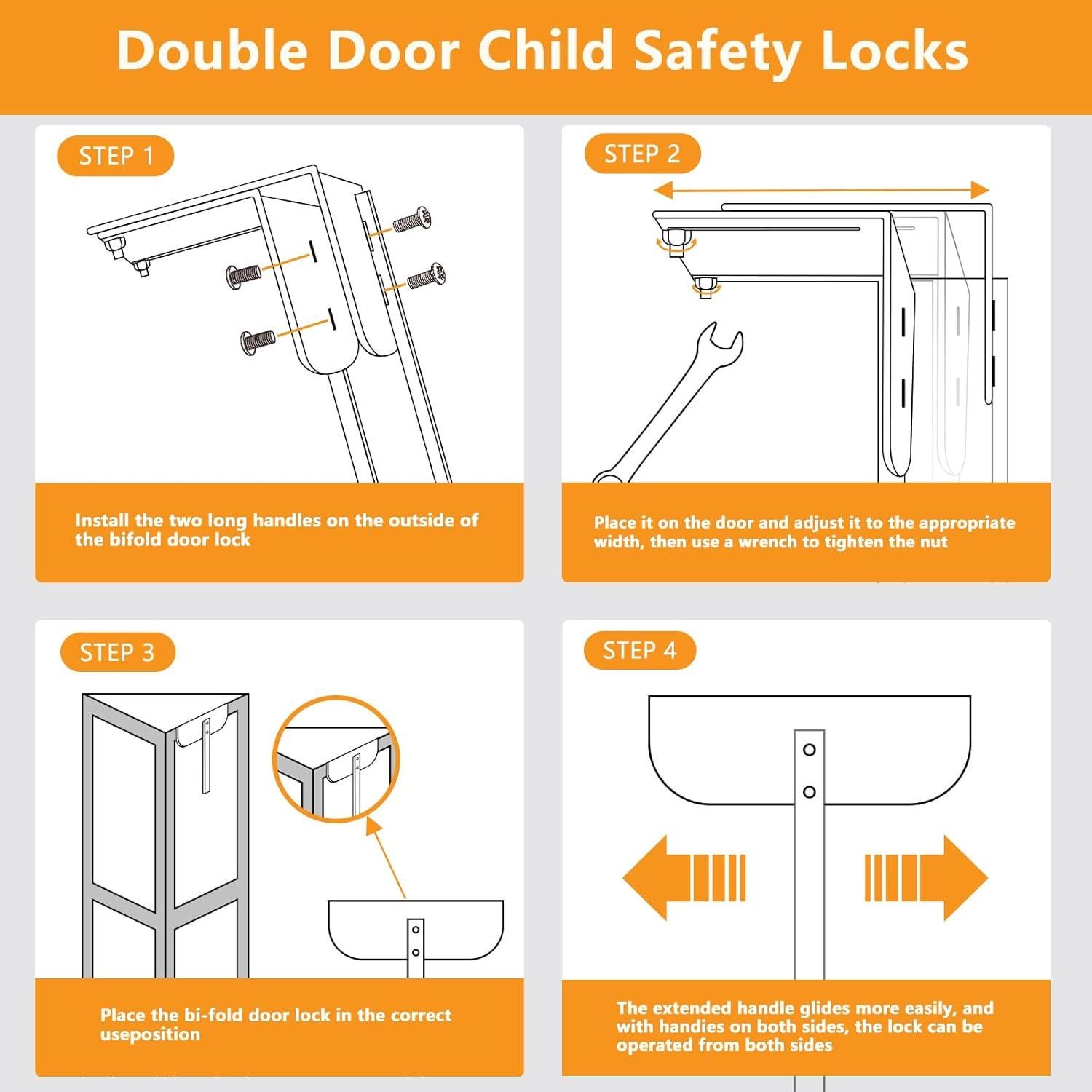 Cerradura Bifold de Metal GZQIUYI Ajustable 1.5-5.1 cm Negra
