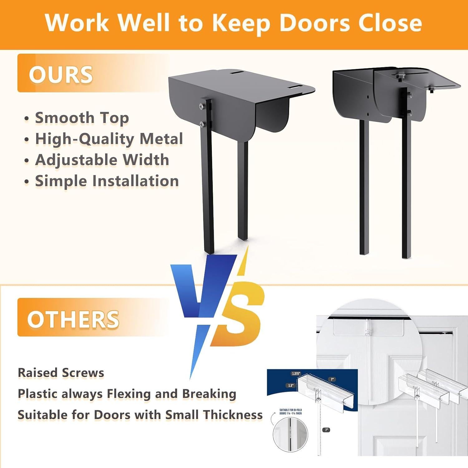 Cerradura Bifold de Metal GZQIUYI Ajustable 1.5-5.1 cm Negra