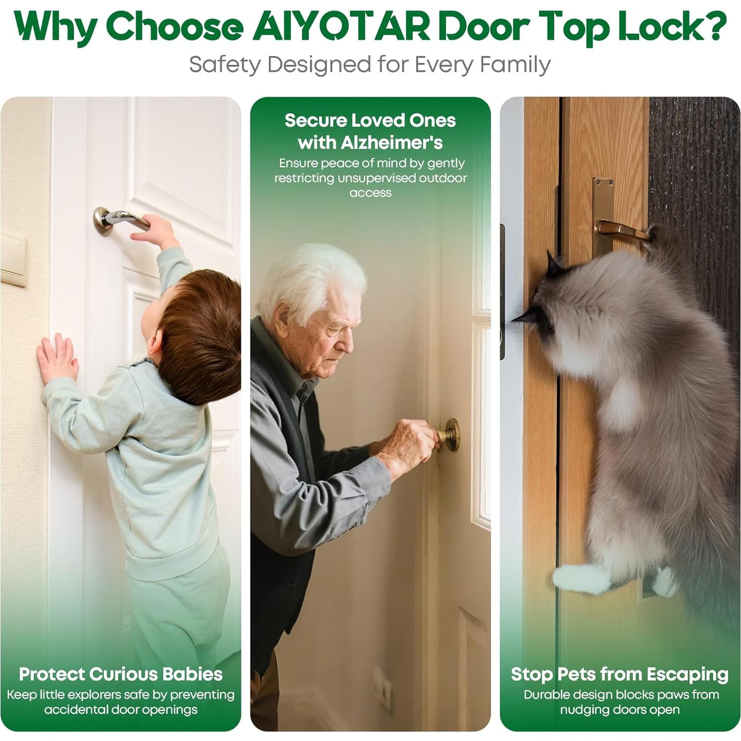 Cerradura Superior de Seguridad Infantil AIYOTAR - Blanca