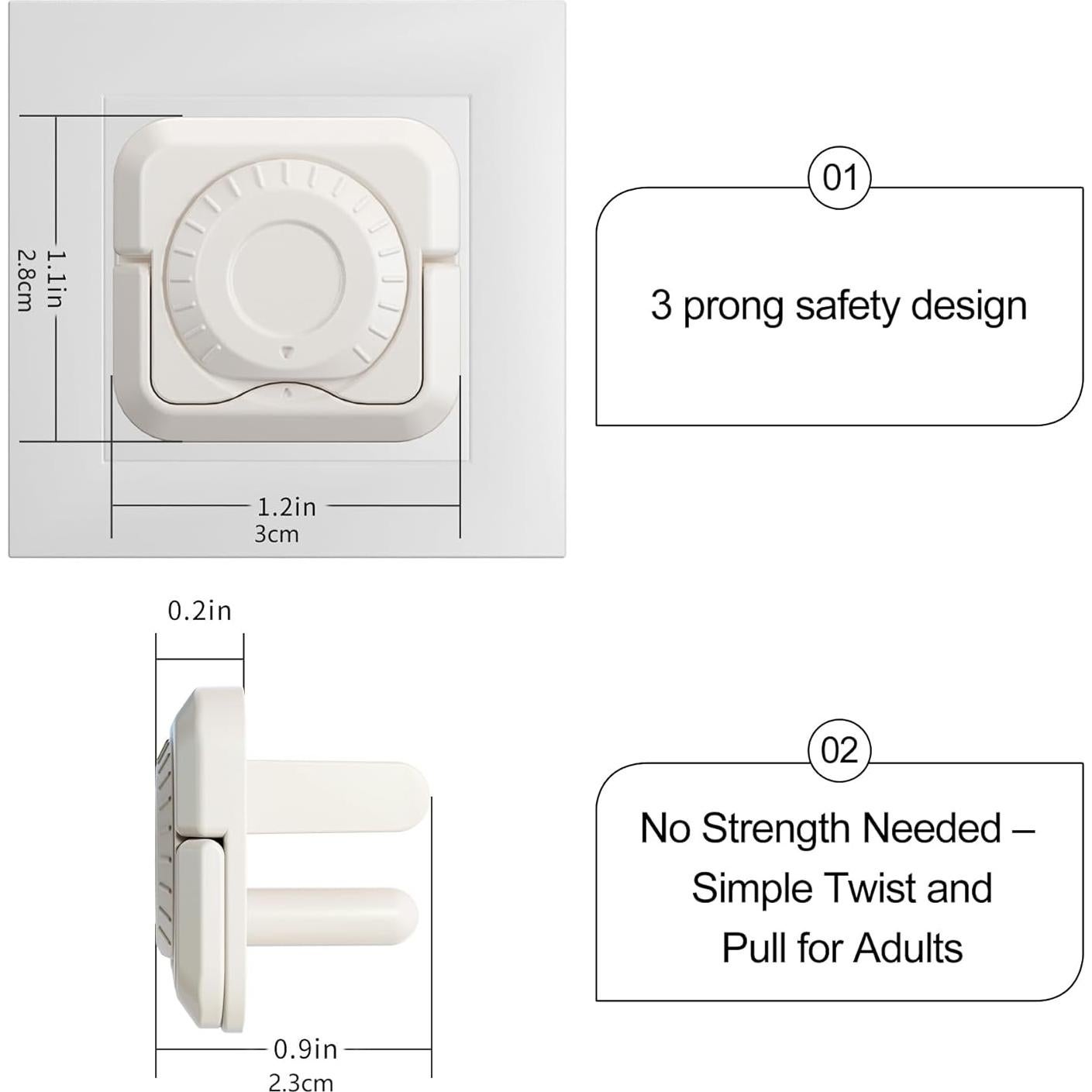 32 Cubiertas de Enchufe a Prueba de Bebés con Doble Cerradura