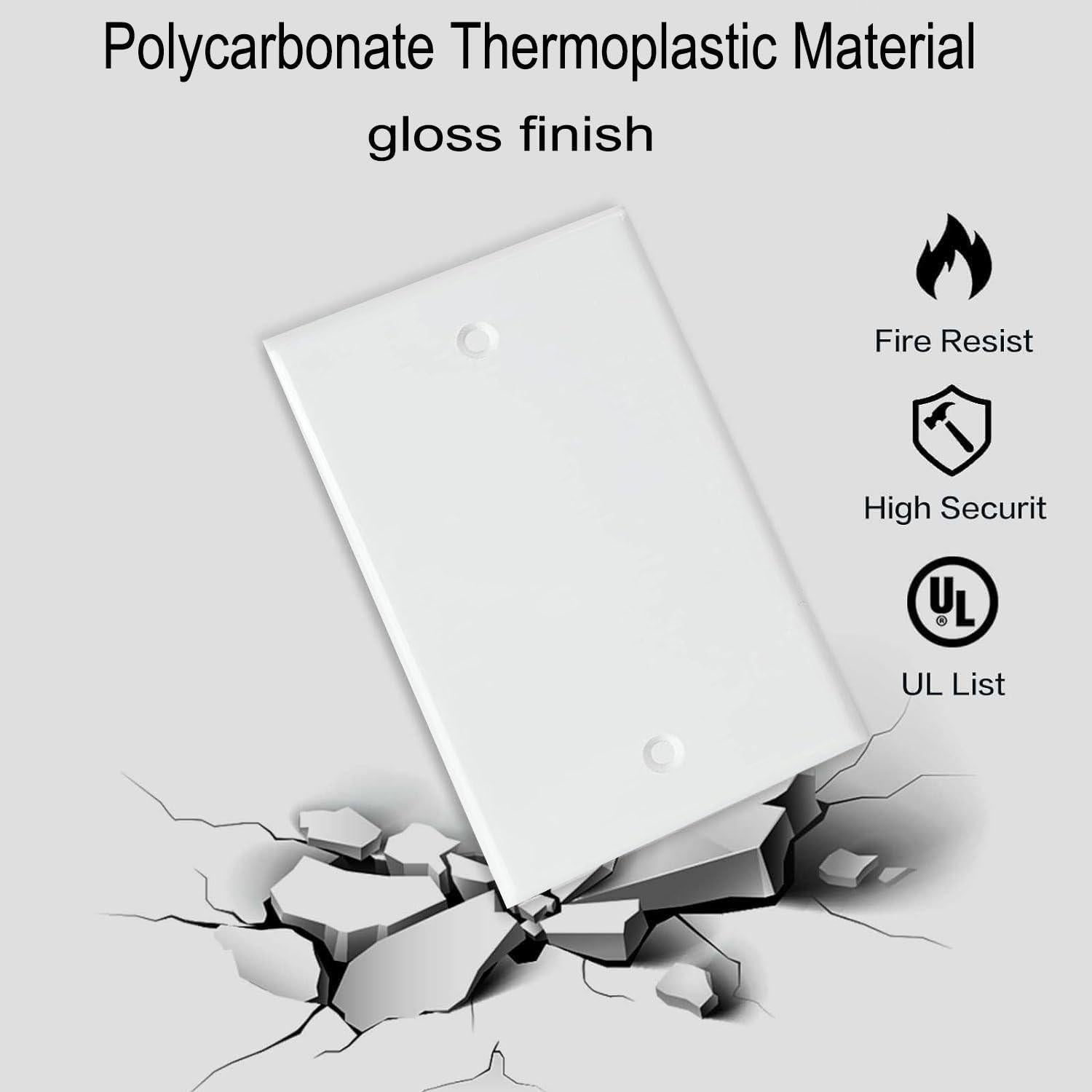 Placas de Pared 1-Gang ZEFTV Blancas - 4 Unidades Irrompibles