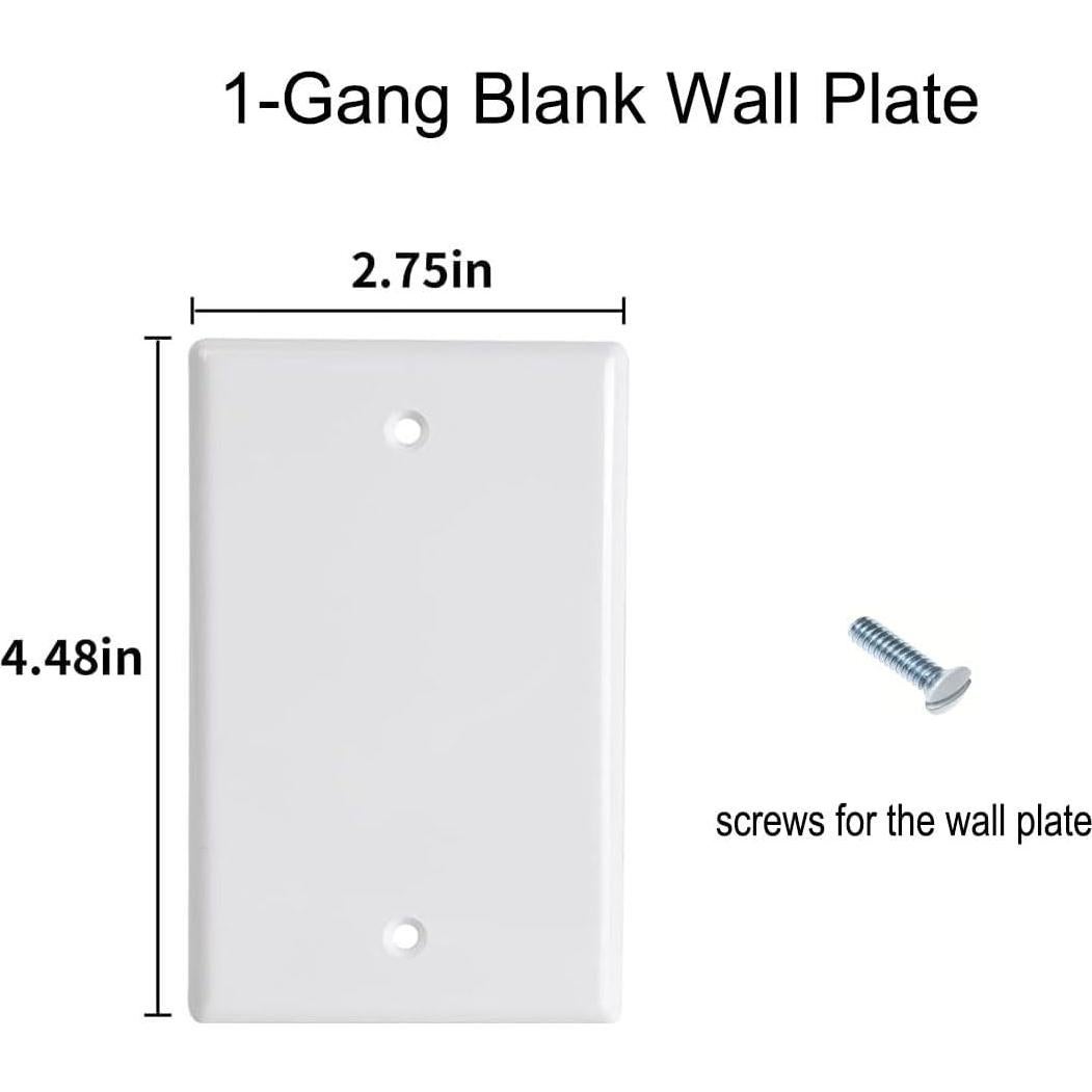 Placas de Pared 1-Gang ZEFTV Blancas - 4 Unidades Irrompibles