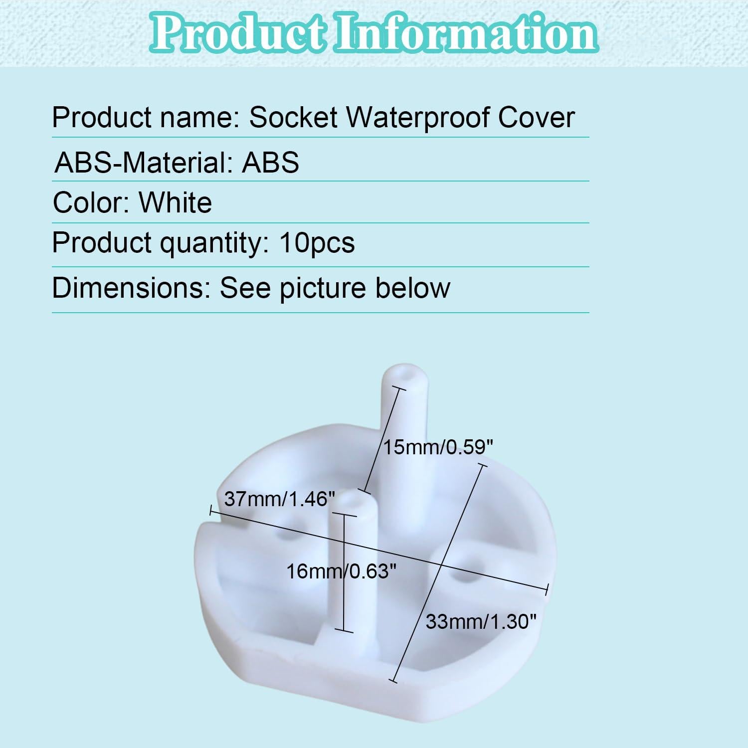 Cubiertas de Enchufes Fielect 10 Pcs Blancas a Prueba de Niños