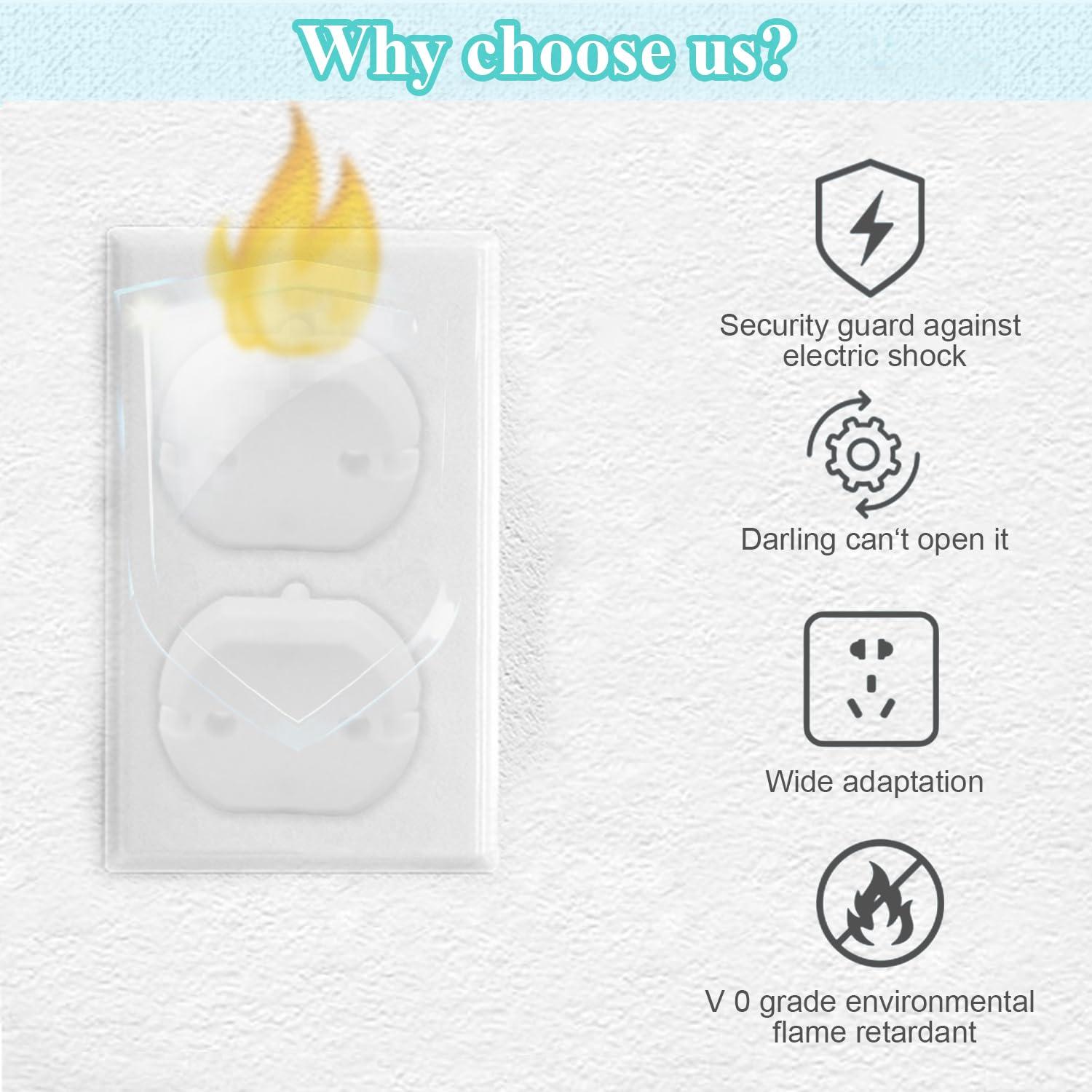 Cubiertas de Enchufes Fielect 30 Pcs Blancas 2-Huecos