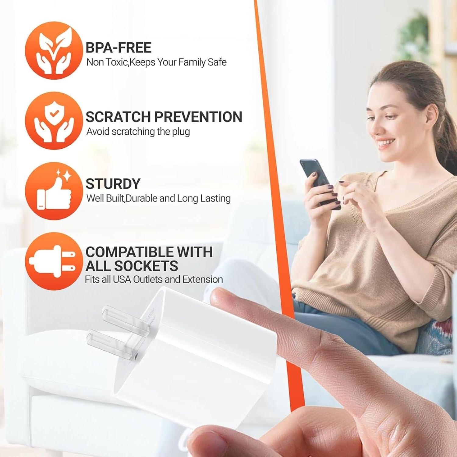 10 Cubiertas de Enchufe de Seguridad RHUISHU 2 Pines Estándar