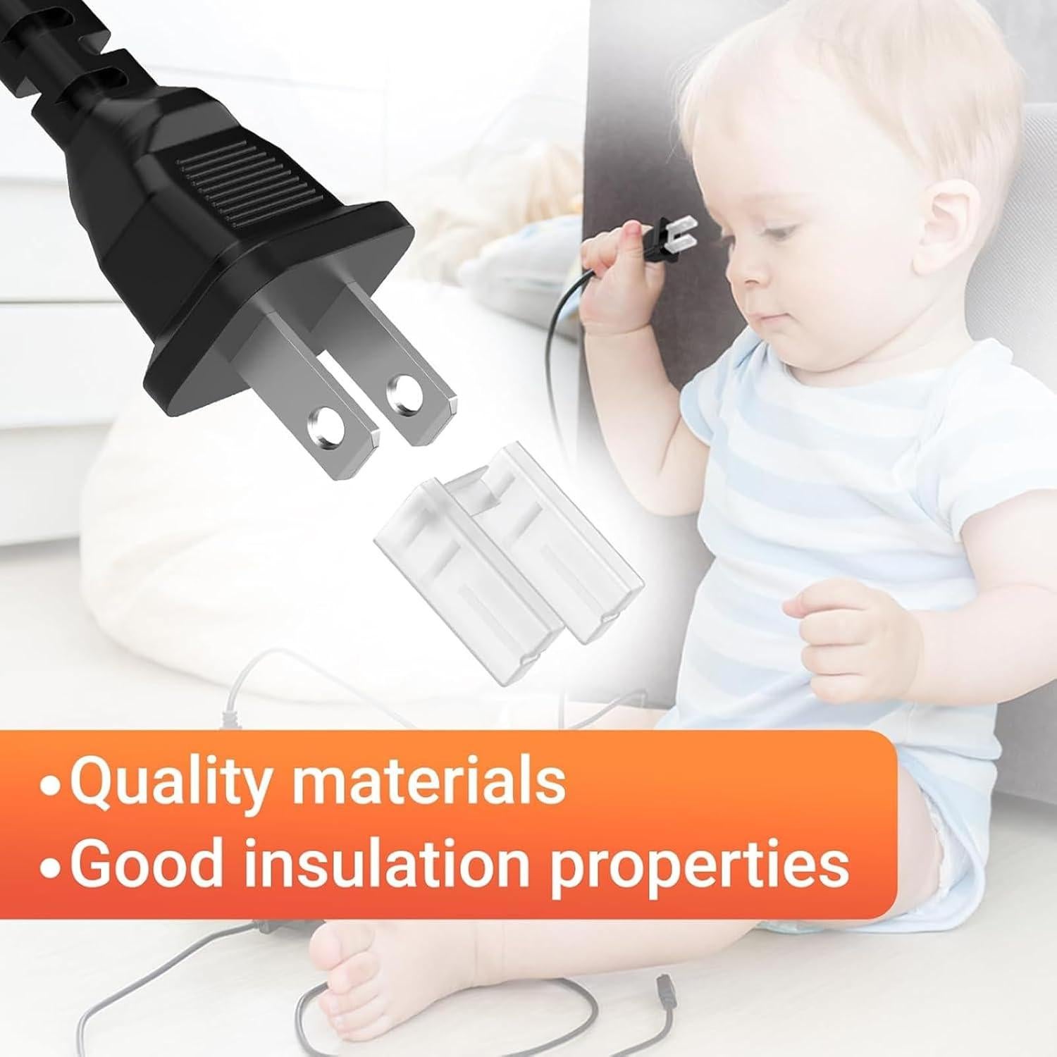 10 Cubiertas de Enchufe de Seguridad RHUISHU 2 Pines Estándar