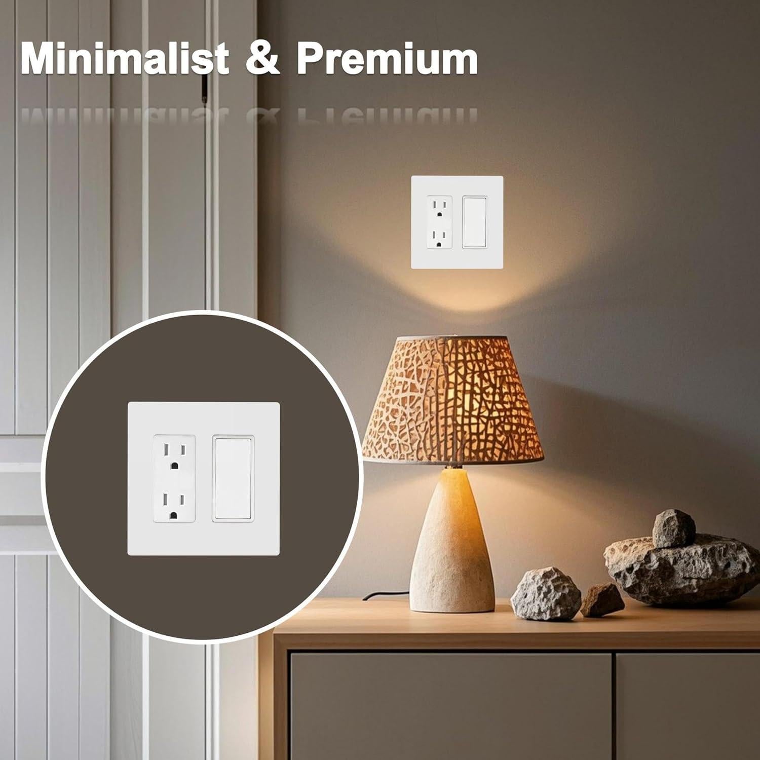 Cubierta de Placa de Pared sin Tornillos HIITIO Blanca 11.43x11.48cm