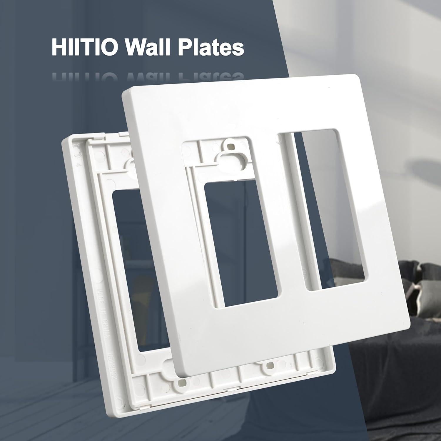 Cubierta de Placa de Pared sin Tornillos HIITIO Blanca 11.43x11.48cm