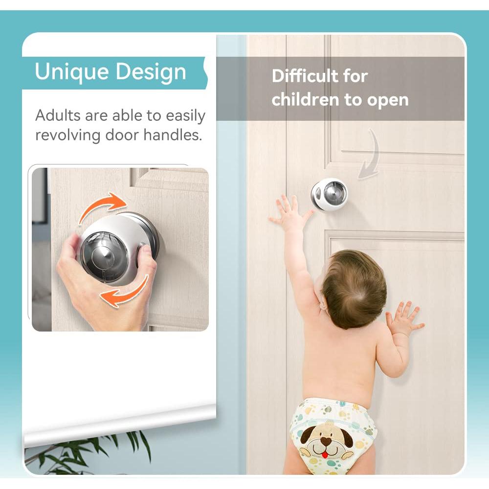 Cubiertas de Seguridad para Pomos de Puerta SAFELON 4 Pcs