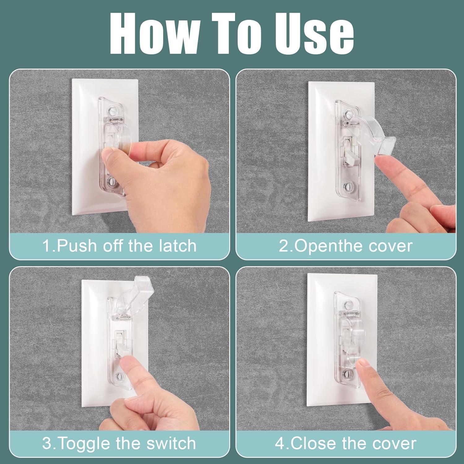 Cubierta de Interruptor de Luz a Prueba de Niños MUTIYZGJ - Transparente, Paquete de 3