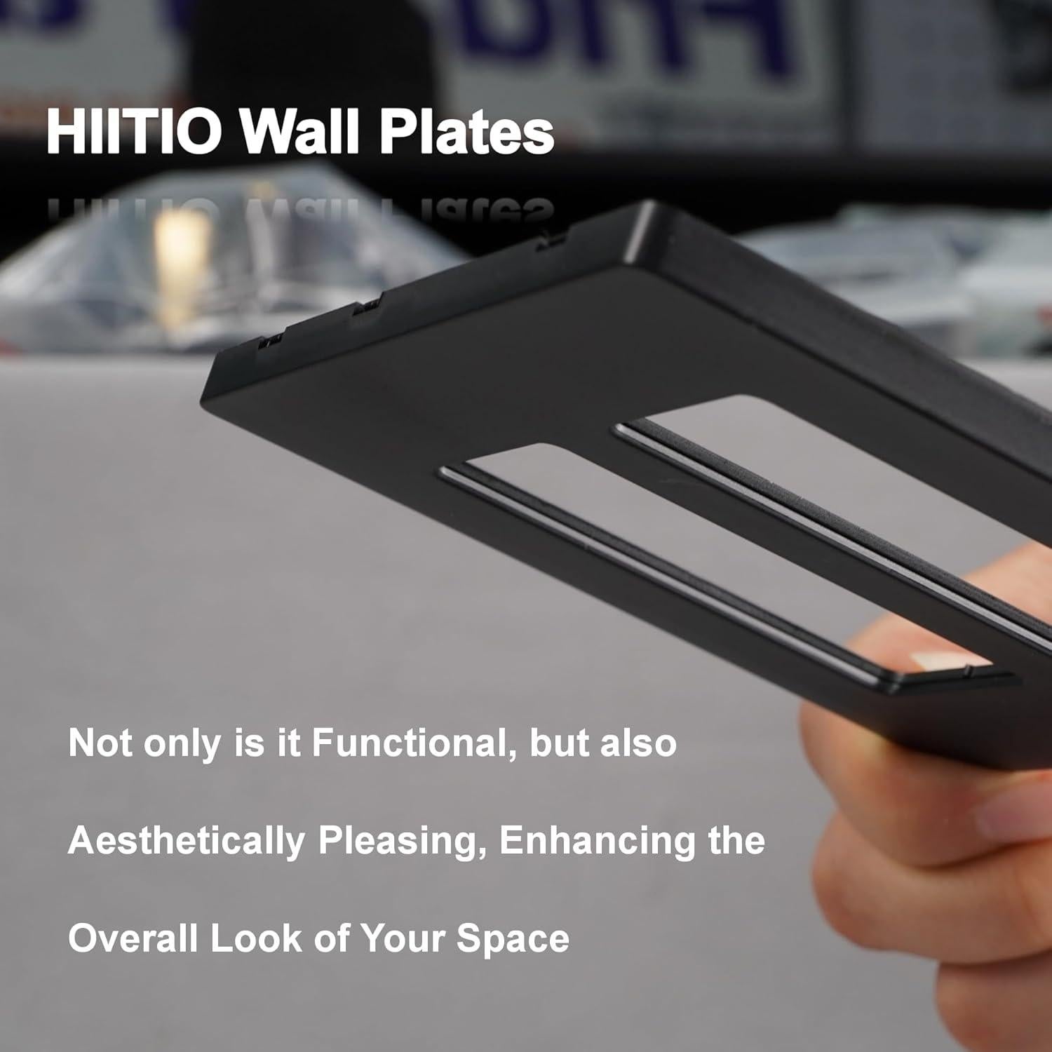 Cubiertas de Placas de Pared Sin Tornillos HIITIO 2 Unidades Negro