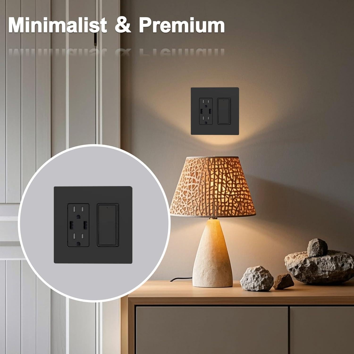 Cubiertas de Placas de Pared Sin Tornillos HIITIO 2 Unidades Negro