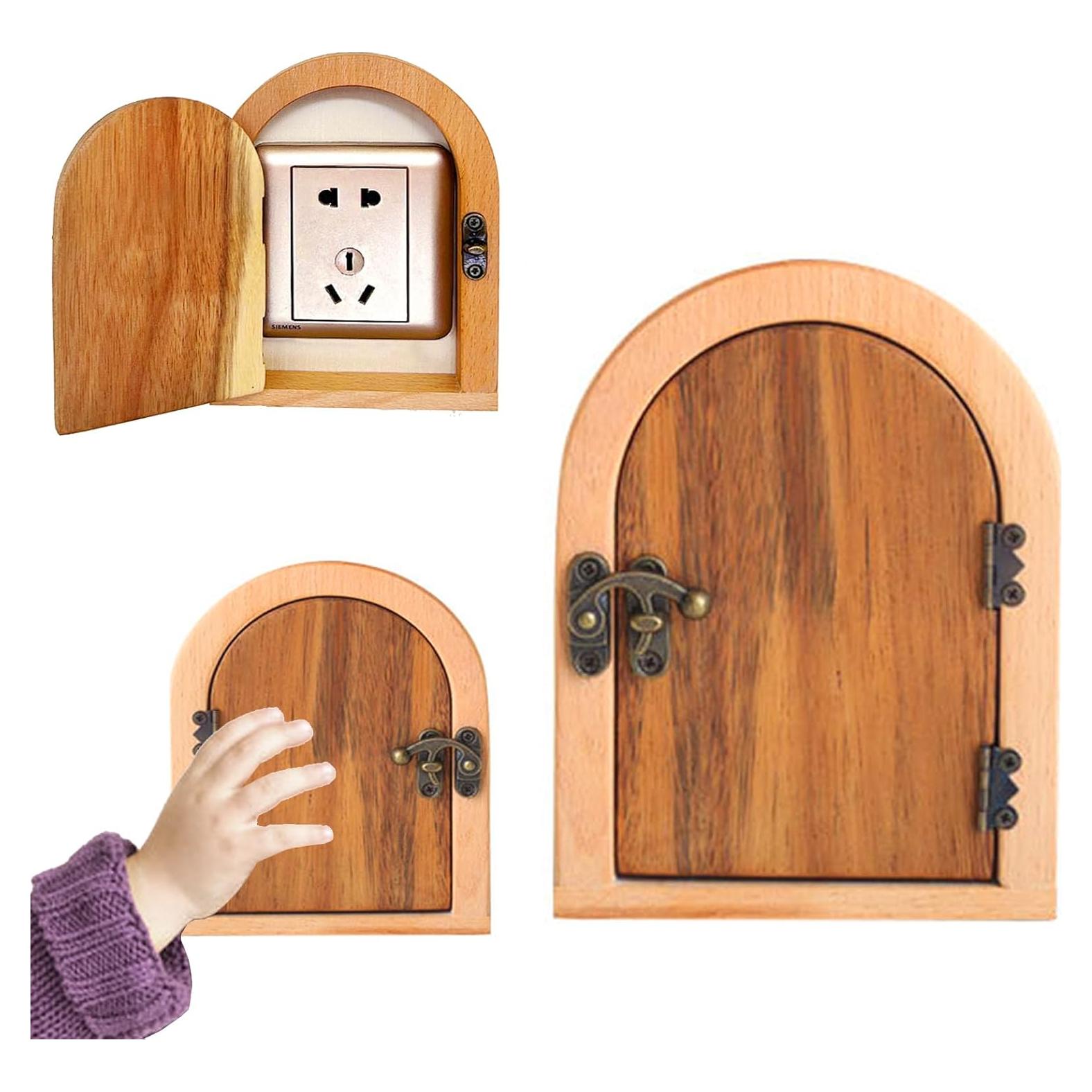 Placa de Cubierta de Salida de Puerta de Hada RUIYUE - Madera 100% Hecha a Mano