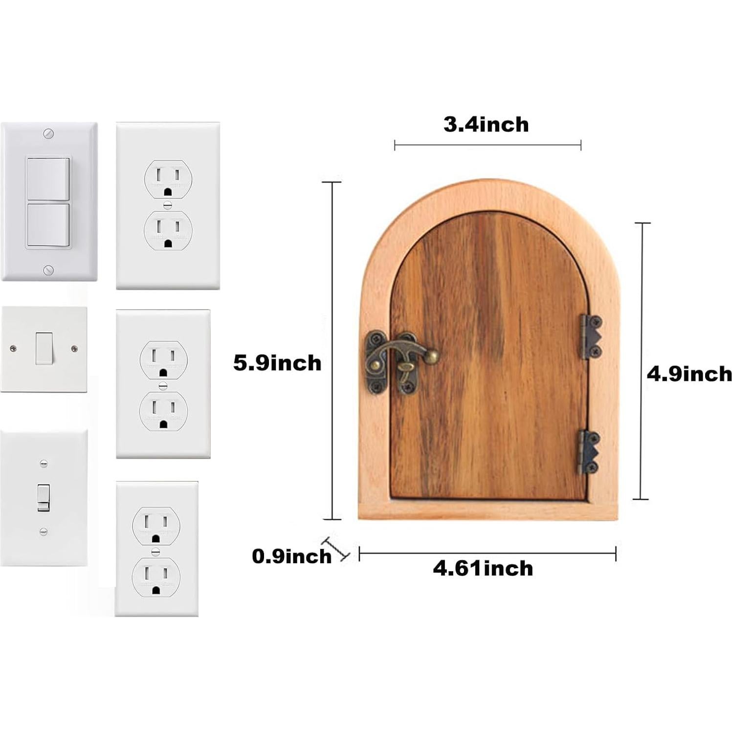 Placa de Cubierta de Salida de Puerta de Hada RUIYUE - Madera 100% Hecha a Mano