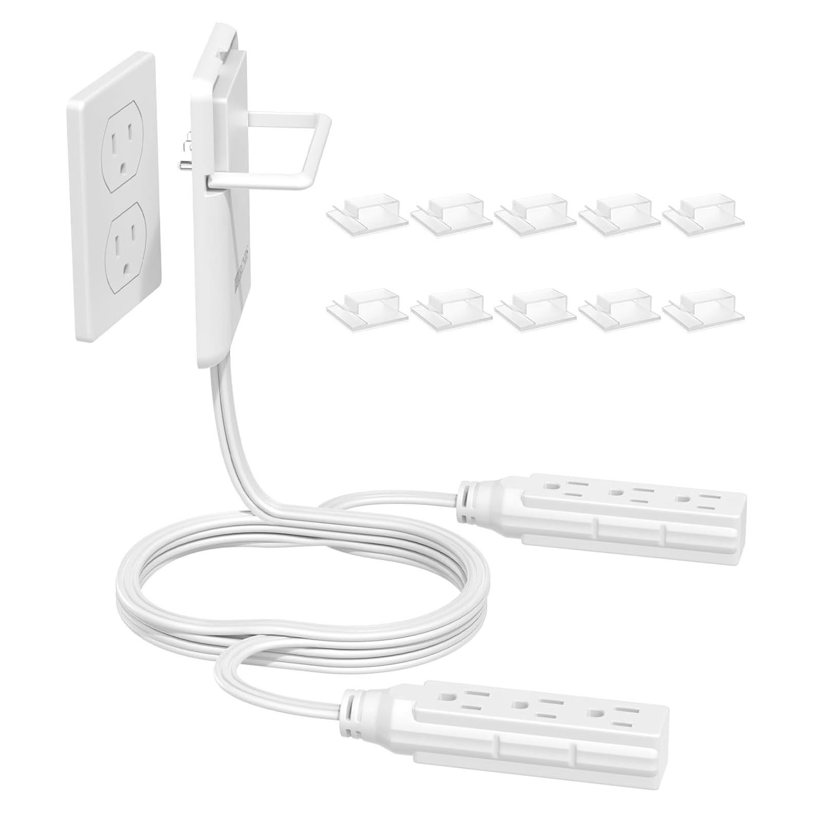 Cable de Extensión Ultra Plano HITRENDS 1.83m 6 Salidas Blanco