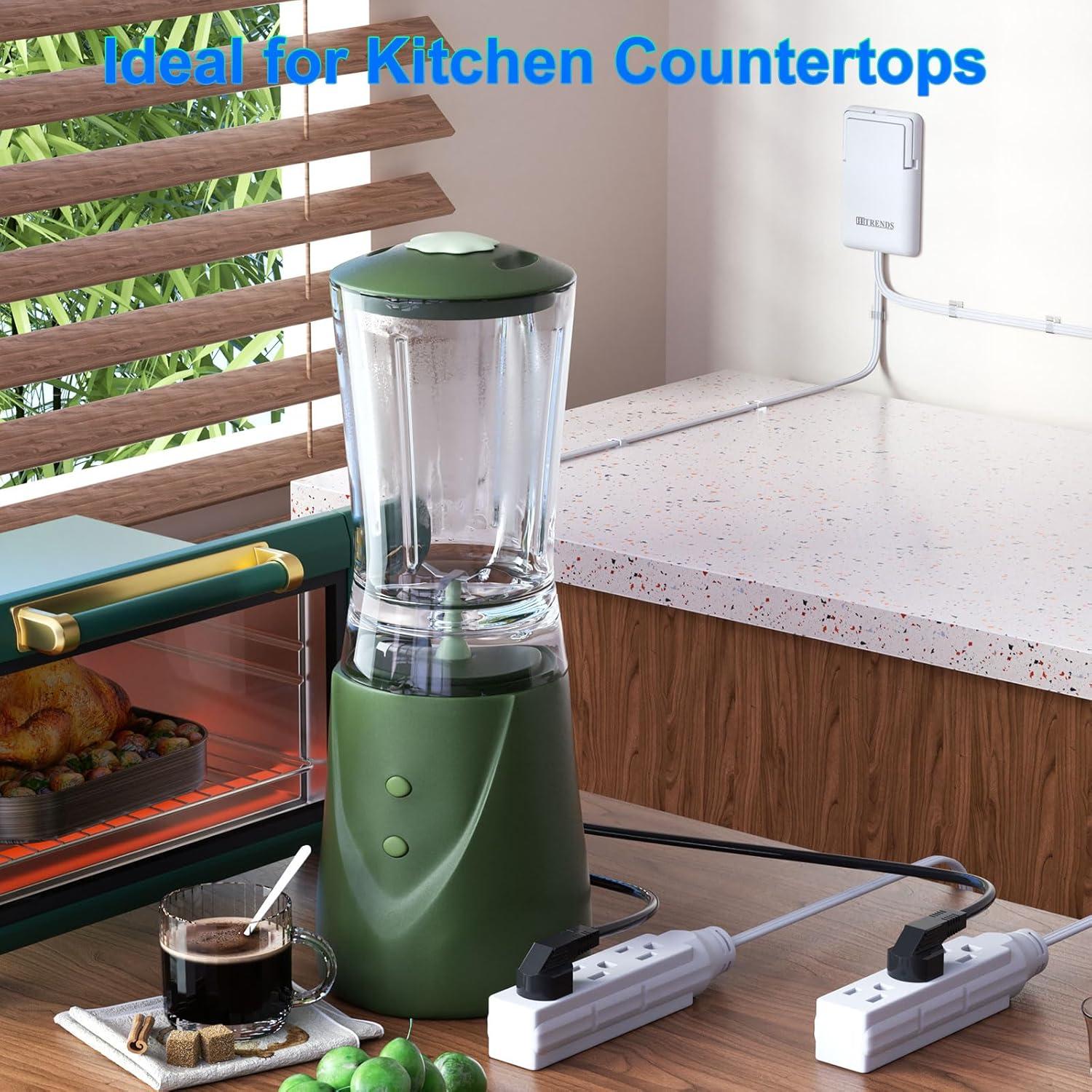 Cable de Extensión Ultra Plano HITRENDS 1.83m 6 Salidas Blanco