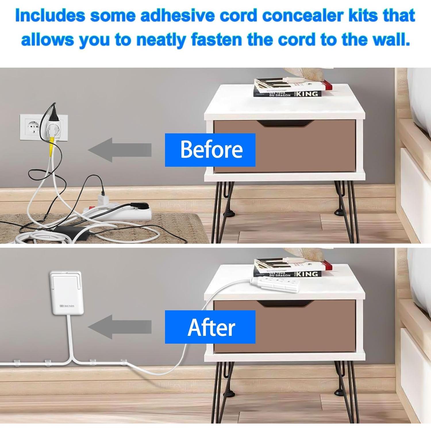 Cable de Extensión Ultra Plano HITRENDS 1.83m 6 Salidas Blanco