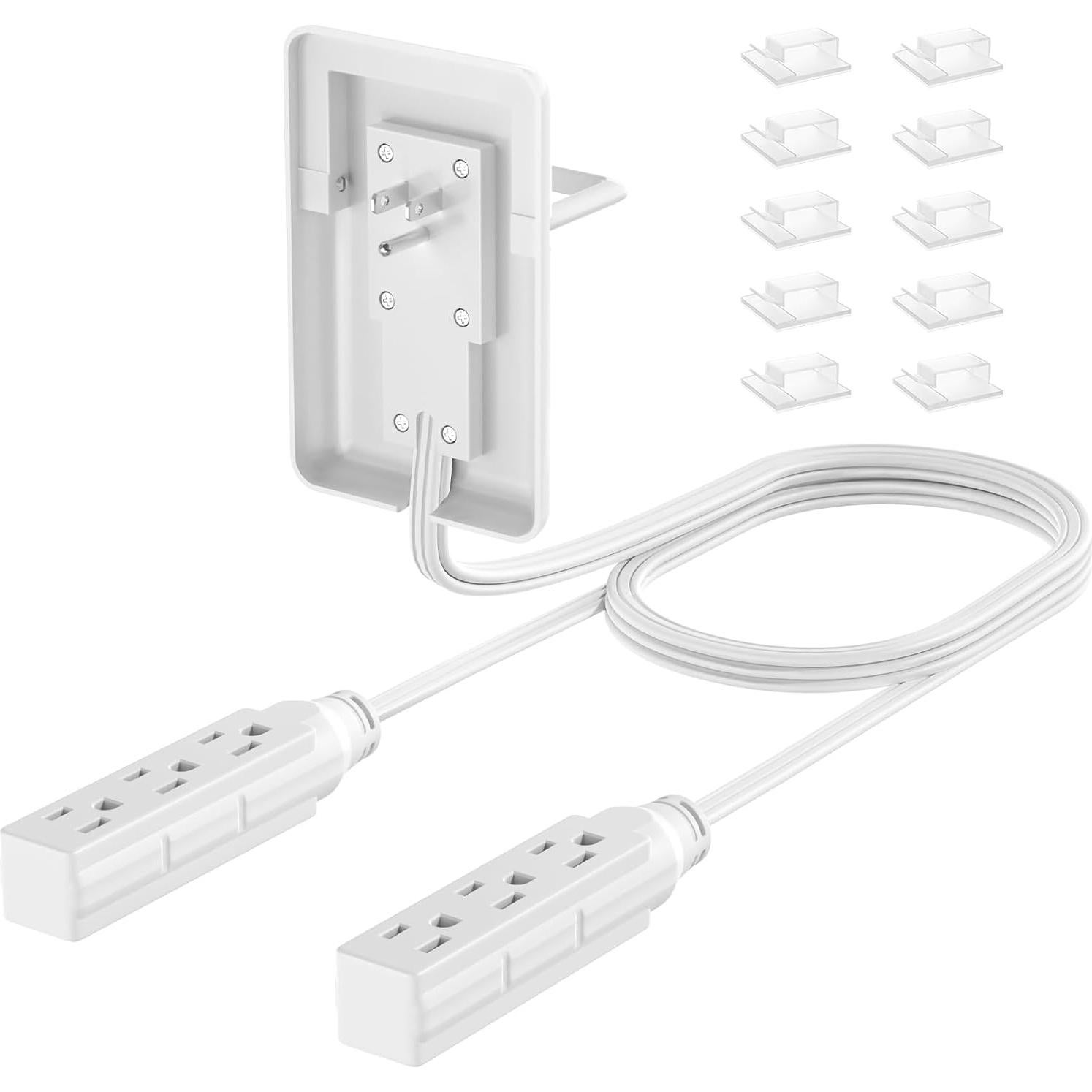 Cable de Extensión Ultra Plano HITRENDS 1.83m 6 Salidas Blanco