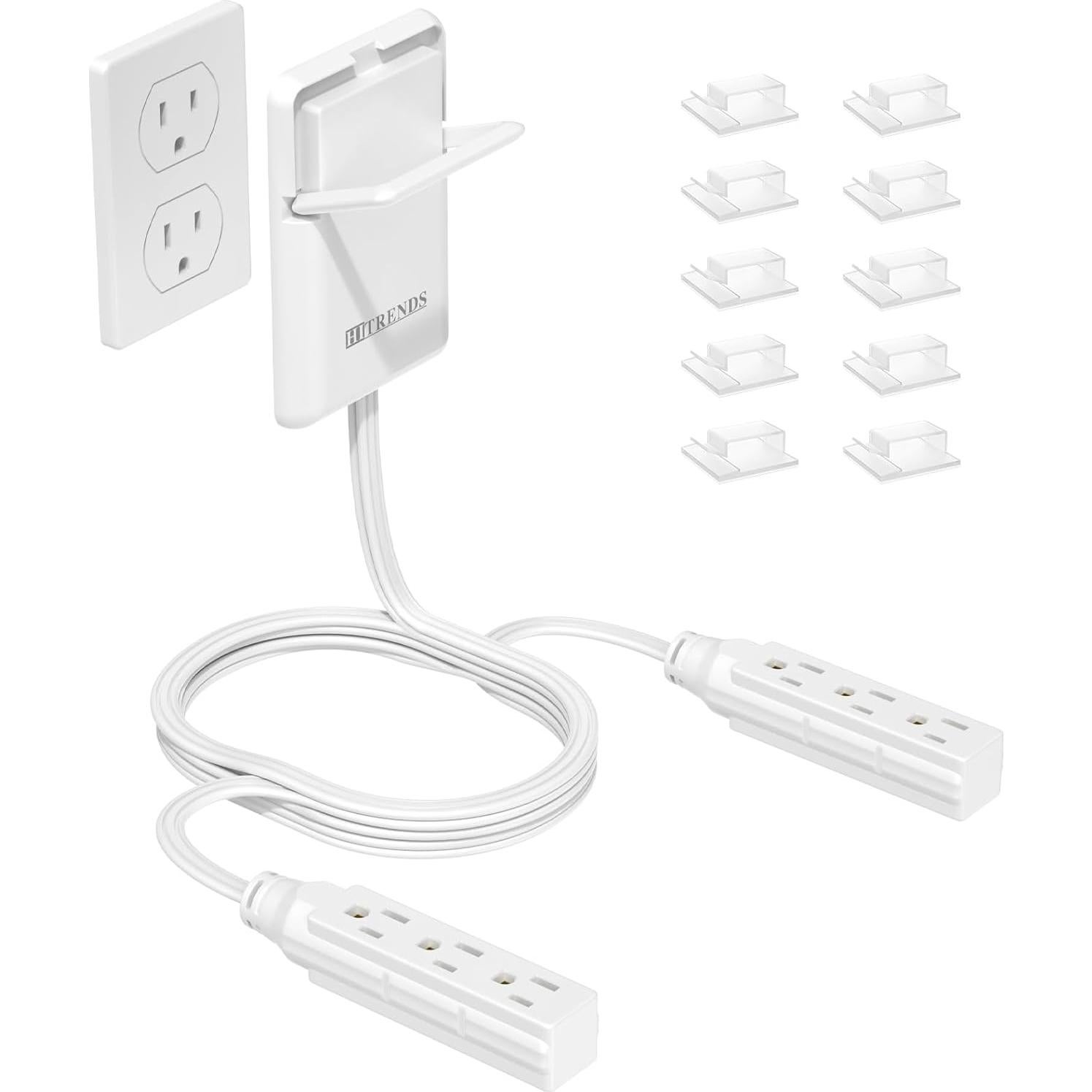 Cable de Extensión Ultra Plano HITRENDS 1.83m 6 Salidas Blanco