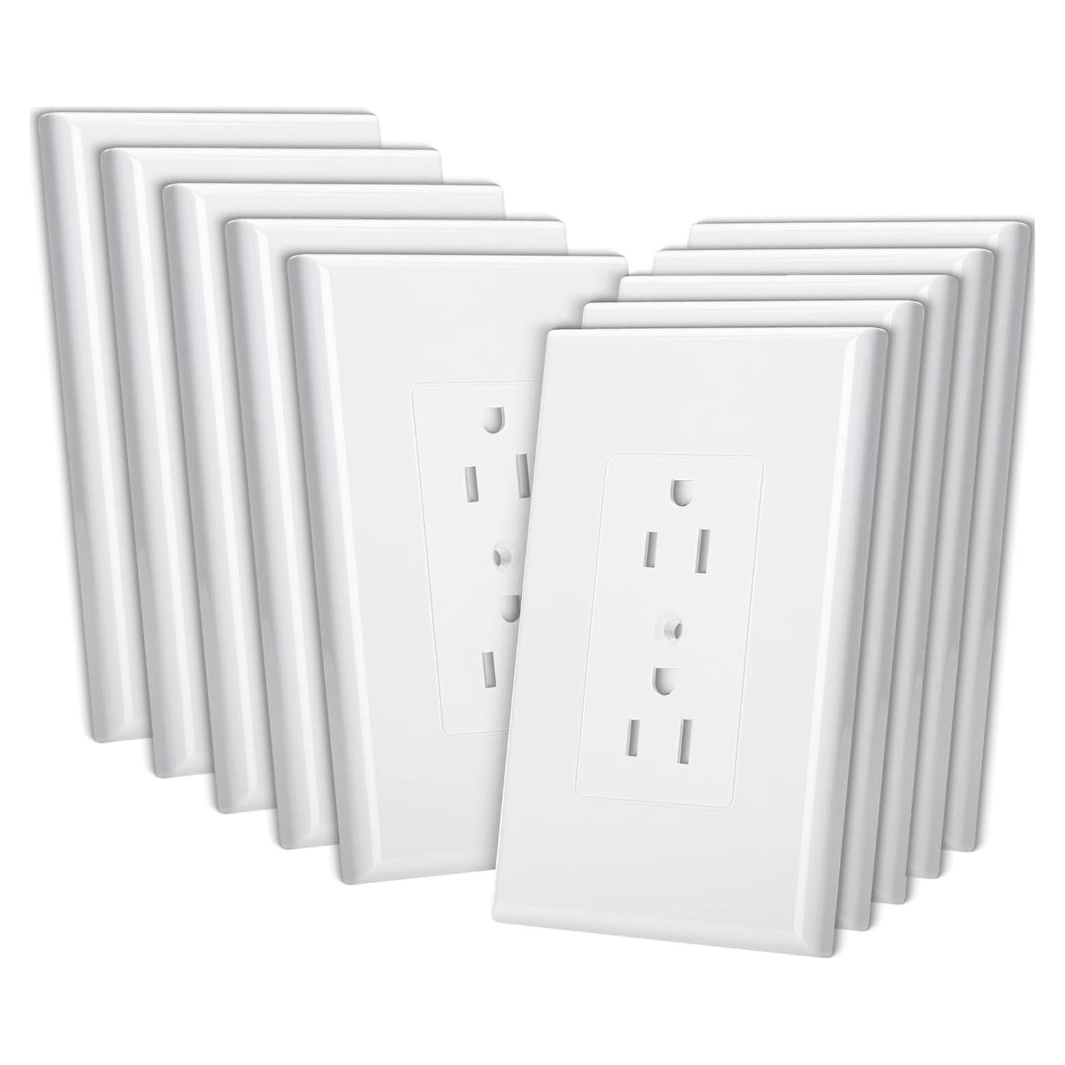 Cubiertas de Enchufe Bates Choice - Paquete de 10 Blancas