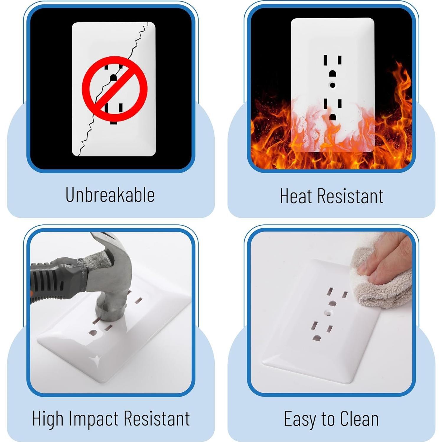 Cubiertas de Enchufe Bates Choice - Paquete de 10 Blancas