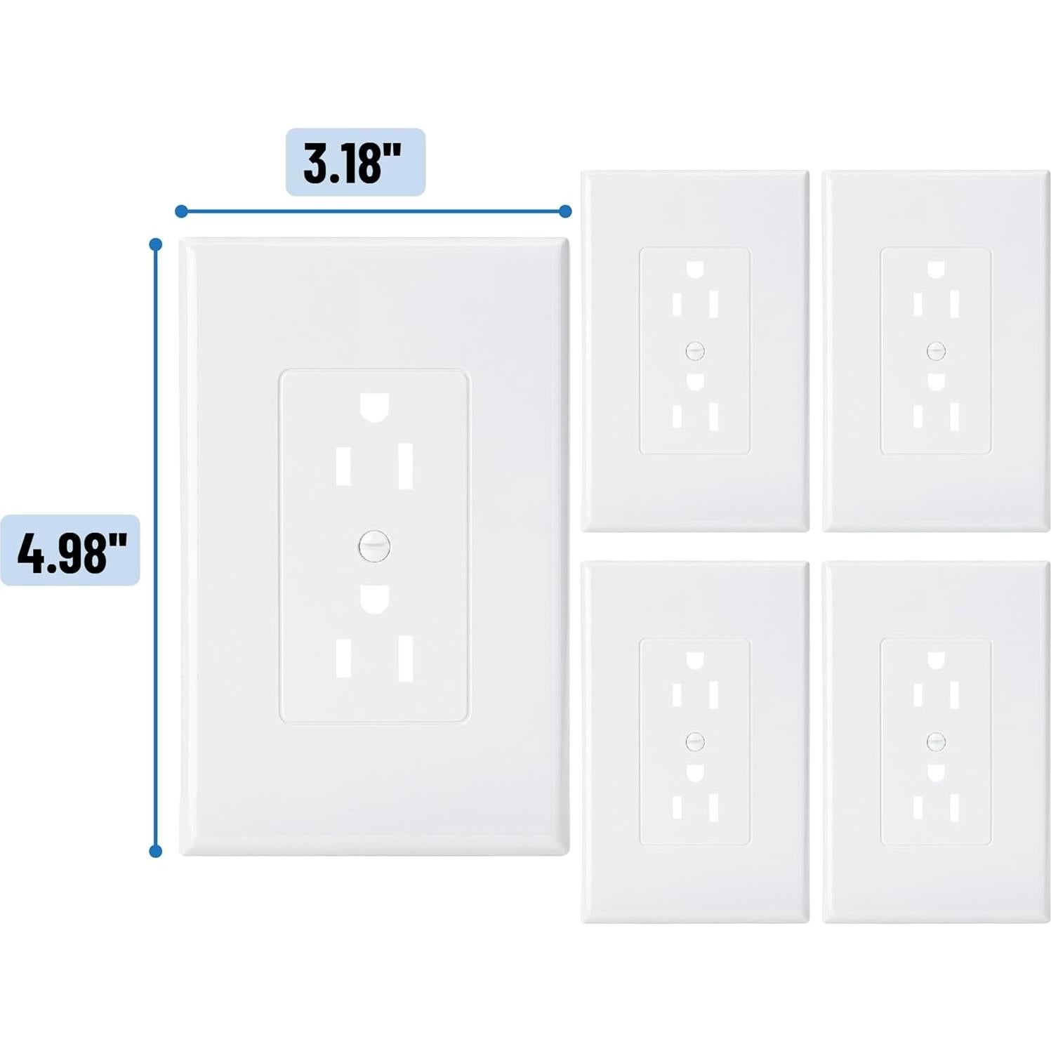 Cubiertas de Enchufe Bates Choice - Paquete de 10 Blancas