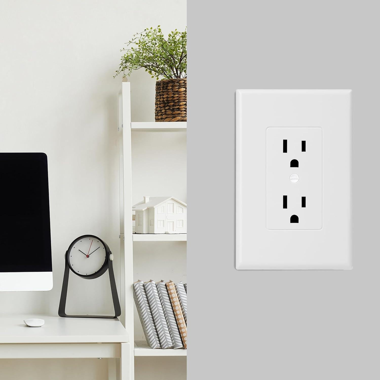 Cubiertas de Enchufe Bates Choice - Paquete de 10 Blancas