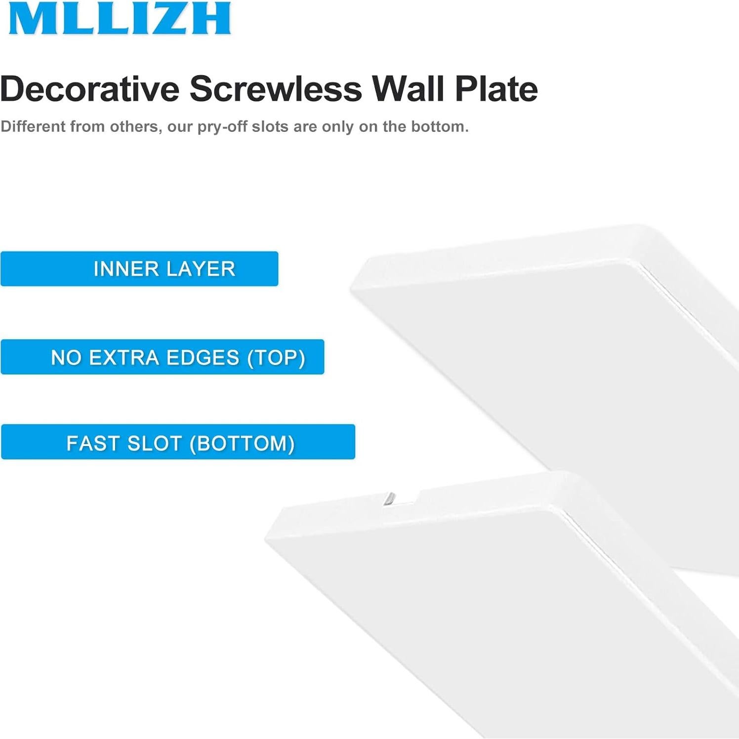 Placas de Pared Decorativas Sin Tornillos MLLIZH 1-Gang 4 Pzas