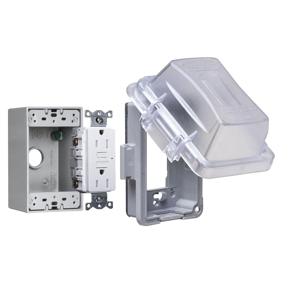 Kit Toma Corriente GFCI TayMac MKG420CS 15A Uso Extra Duro