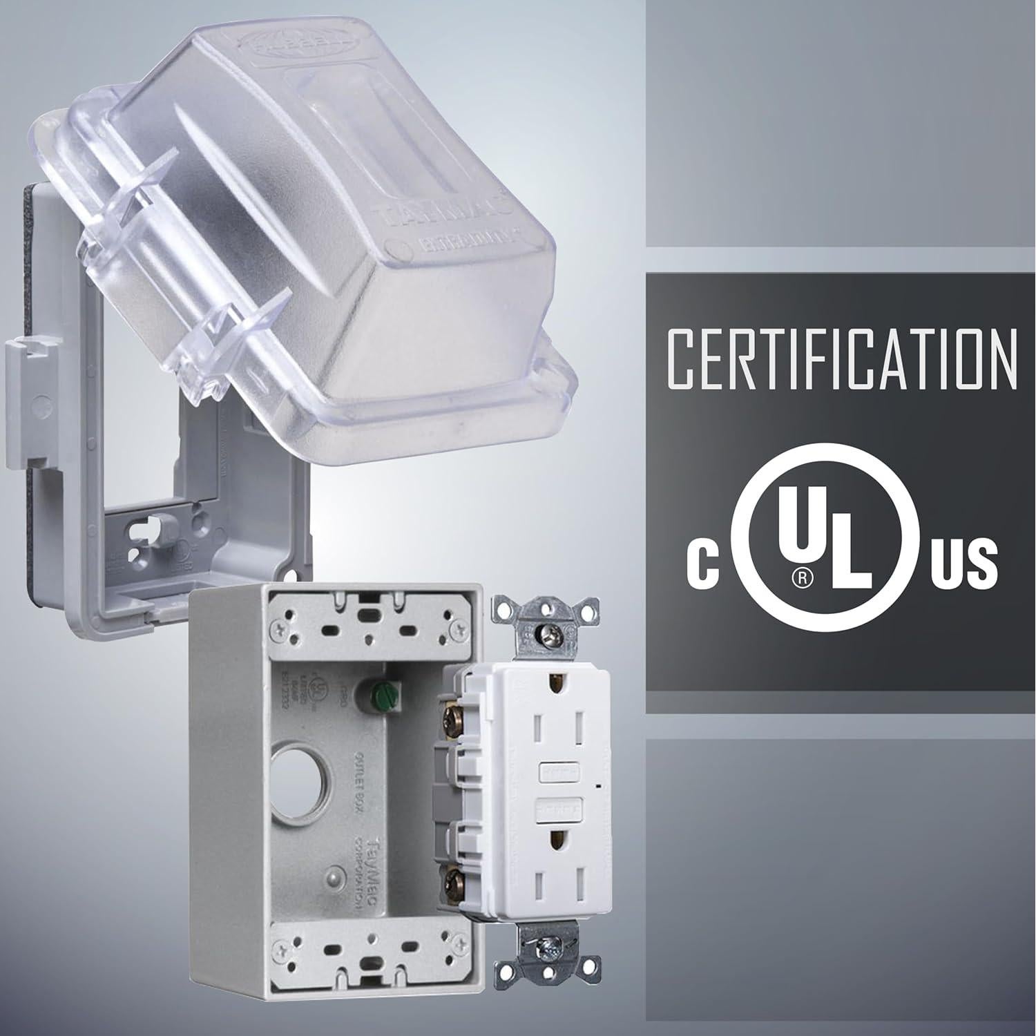 Kit Toma Corriente GFCI TayMac MKG420CS 15A Uso Extra Duro