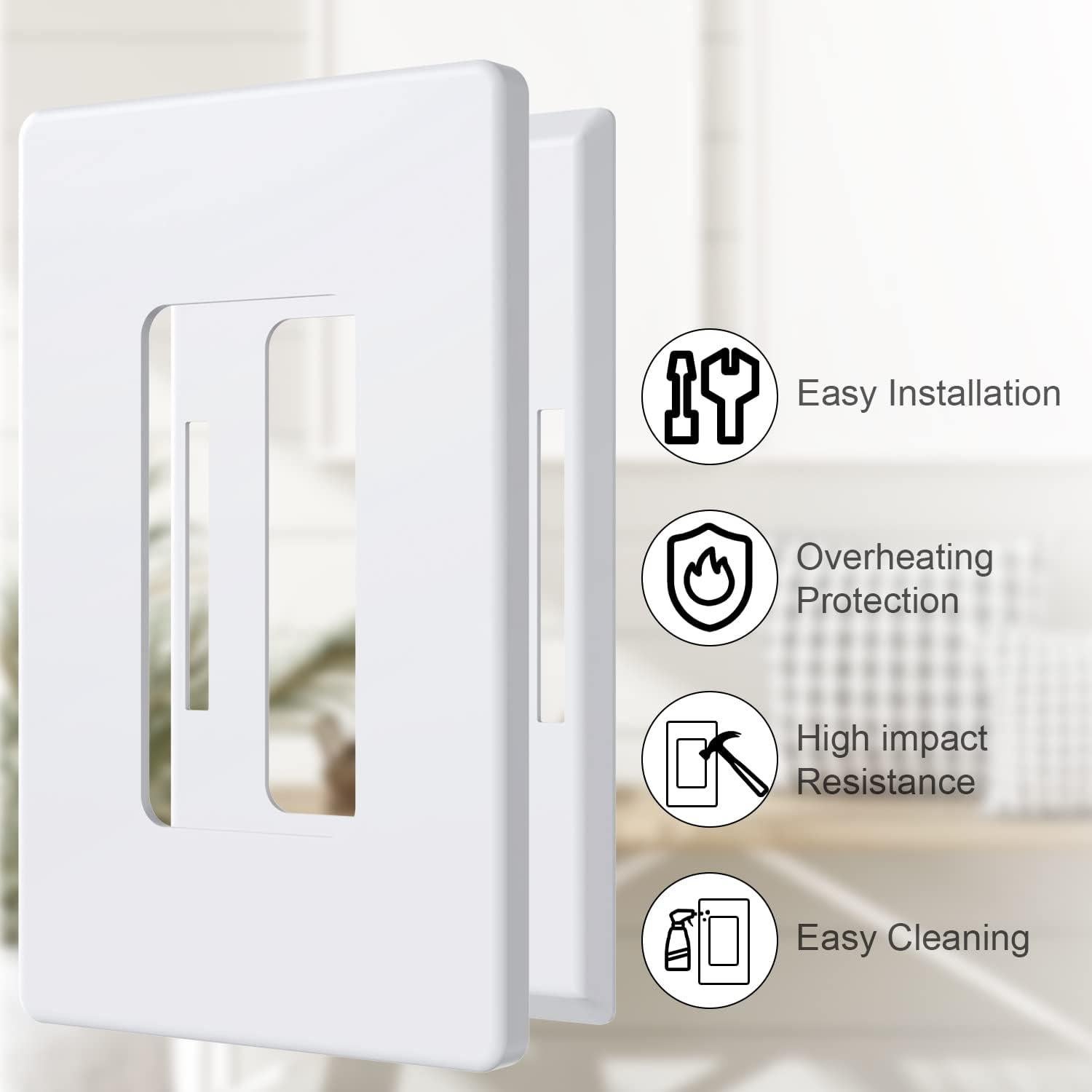 Cubierta de Enchufe Amerisense 1-Gang Blanca Paquete de 5