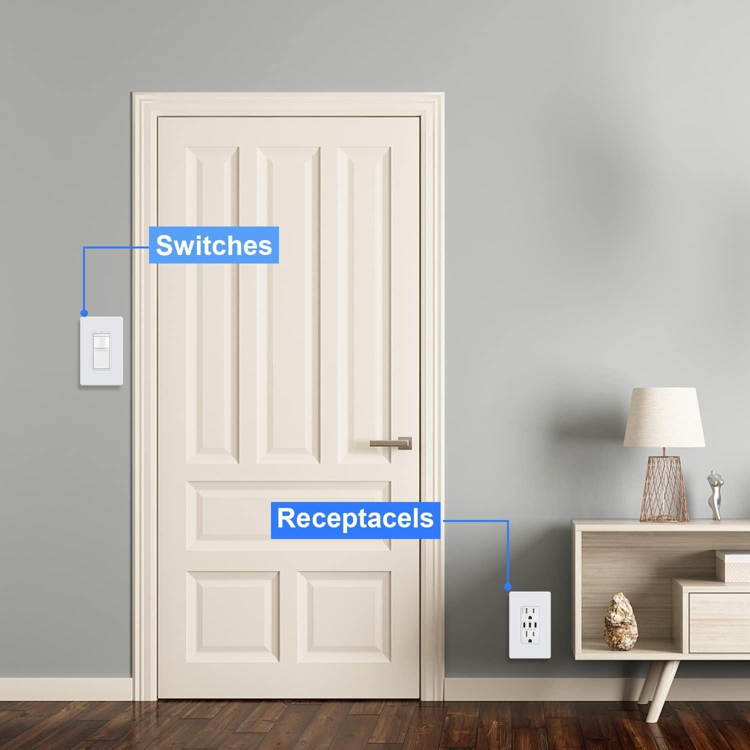 Cubierta de Enchufe Amerisense 1-Gang Blanca Paquete de 5