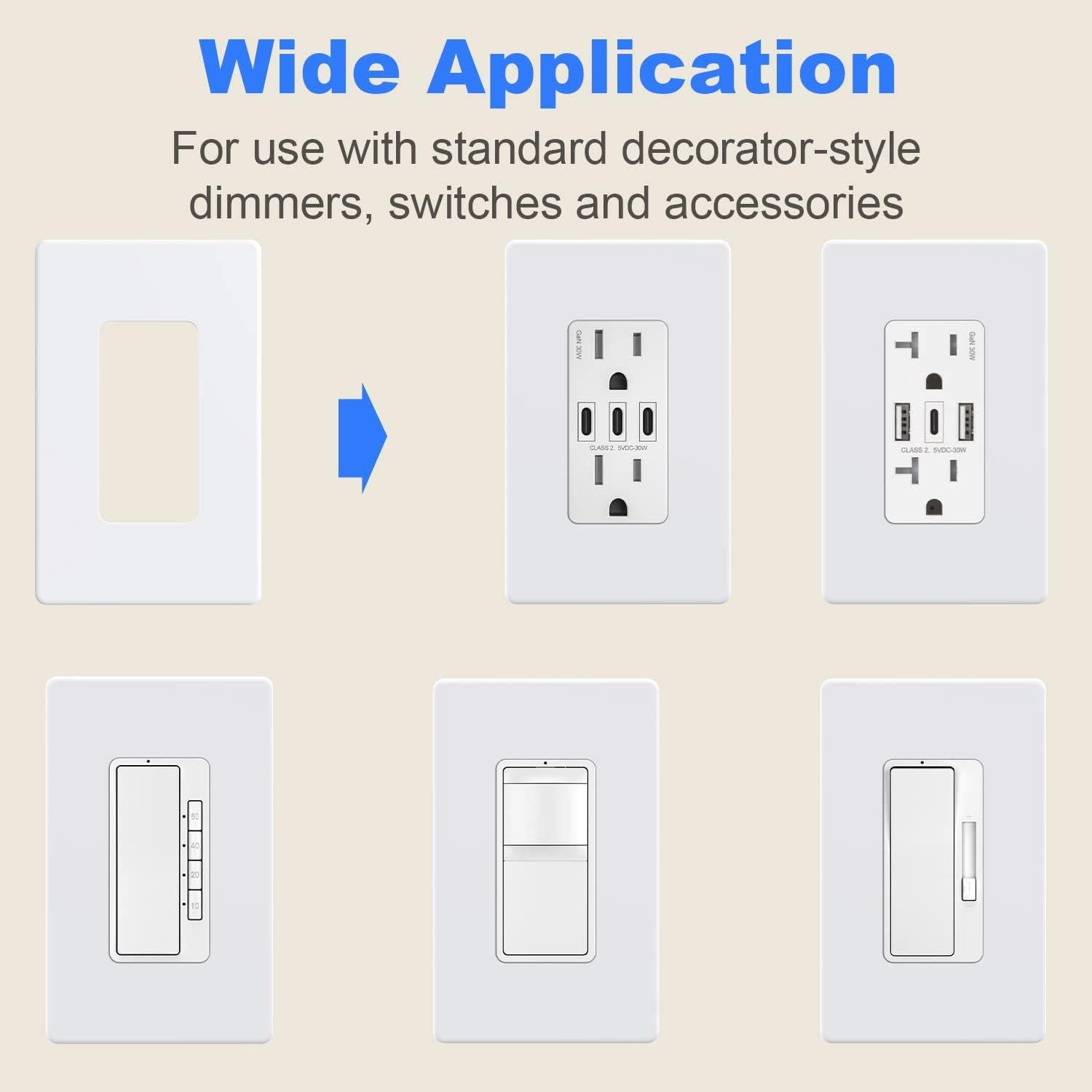 Cubierta de Enchufe Amerisense 1-Gang Blanca Paquete de 5