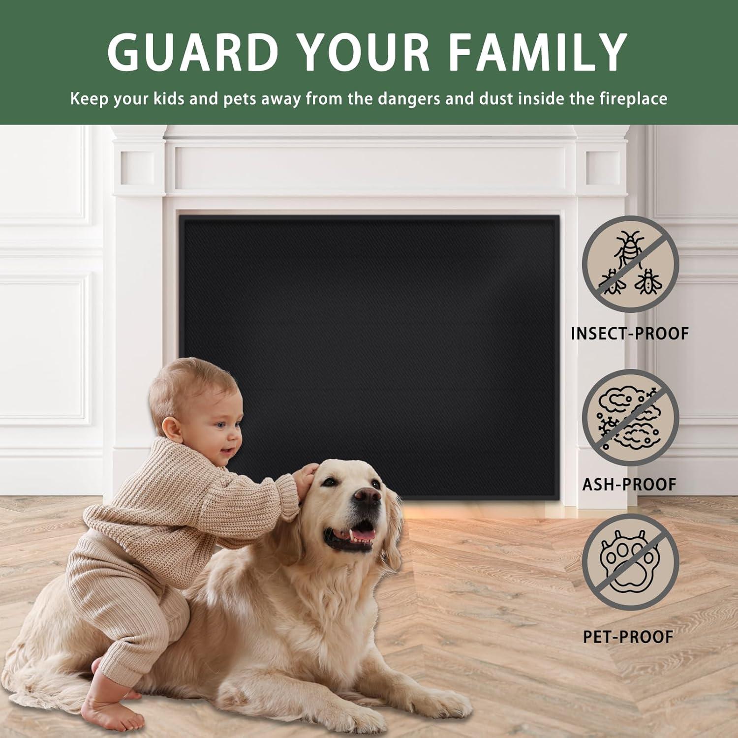 Cubierta de Chimenea JUIN a Prueba de Bebés 99x81 cm Negra