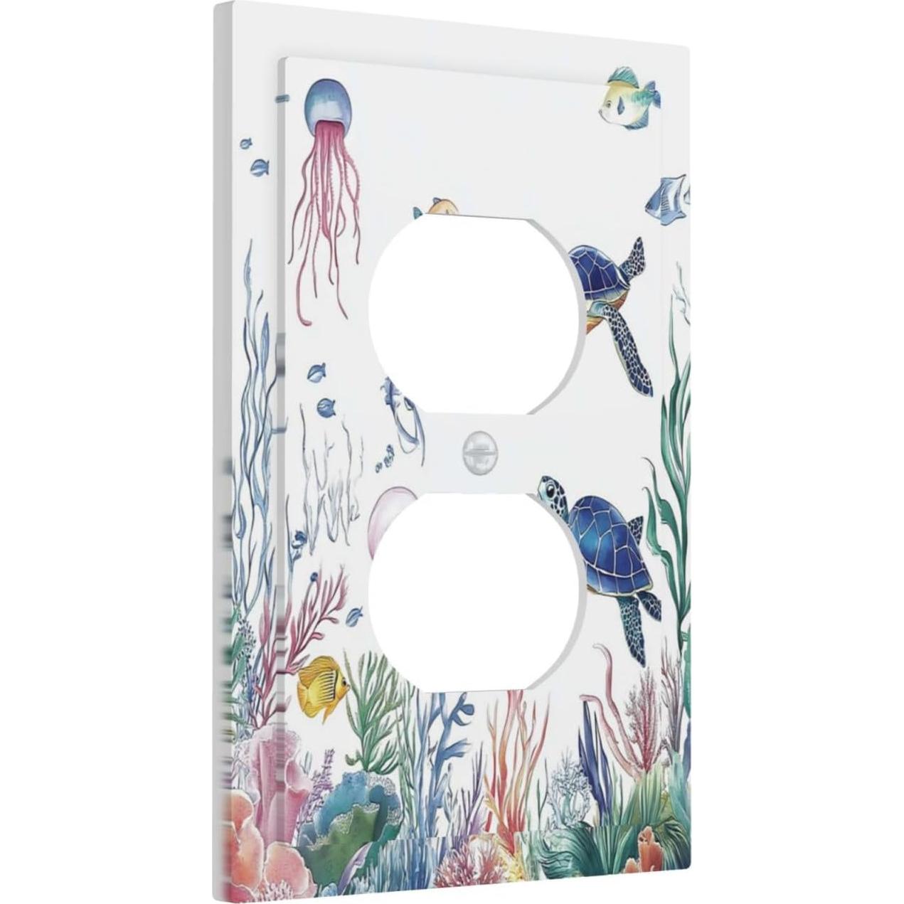 Cubierta de Interruptor Decorativa IHSOURGNITNEM 1 Gang Dúplex Azul