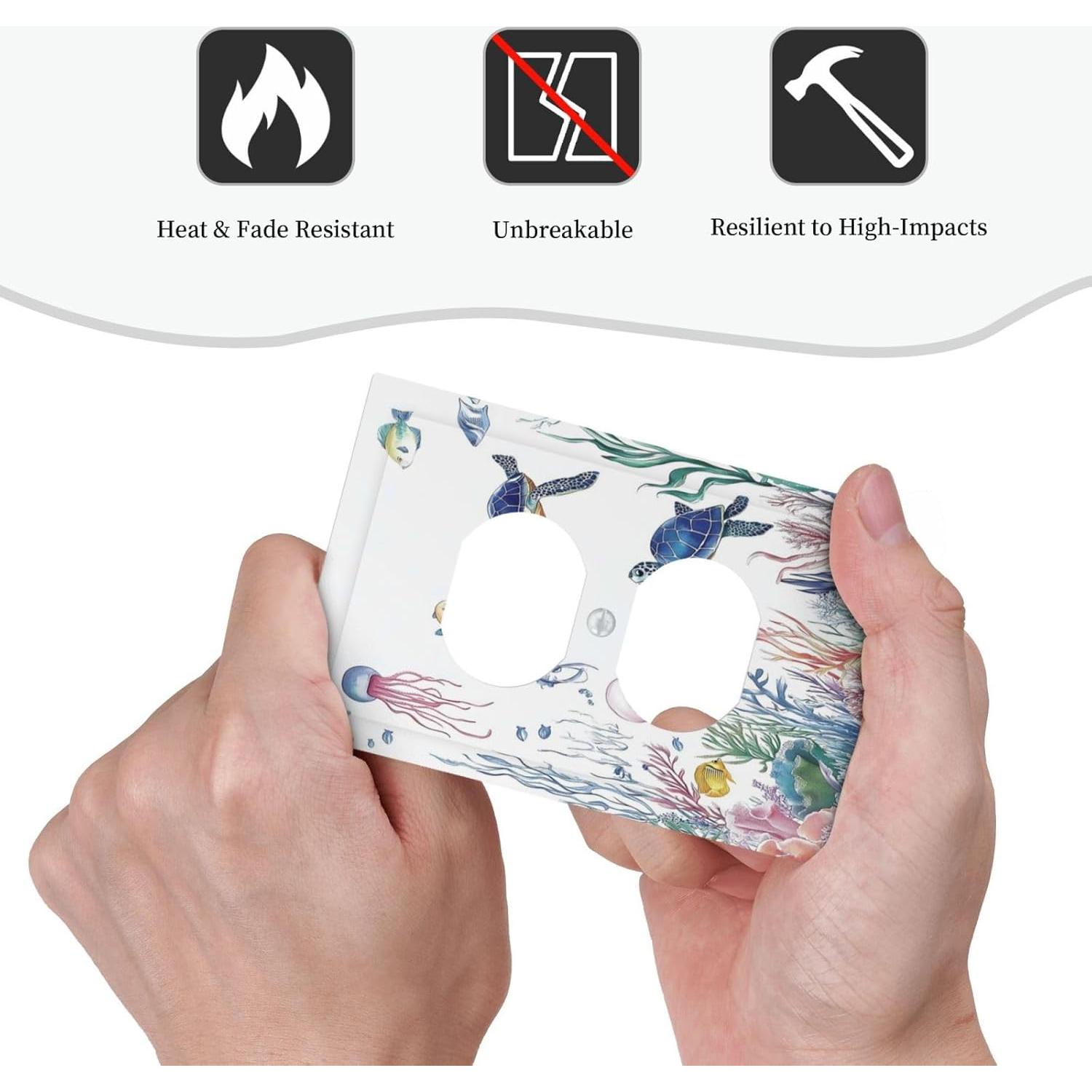 Cubierta de Interruptor Decorativa IHSOURGNITNEM 1 Gang Dúplex Azul