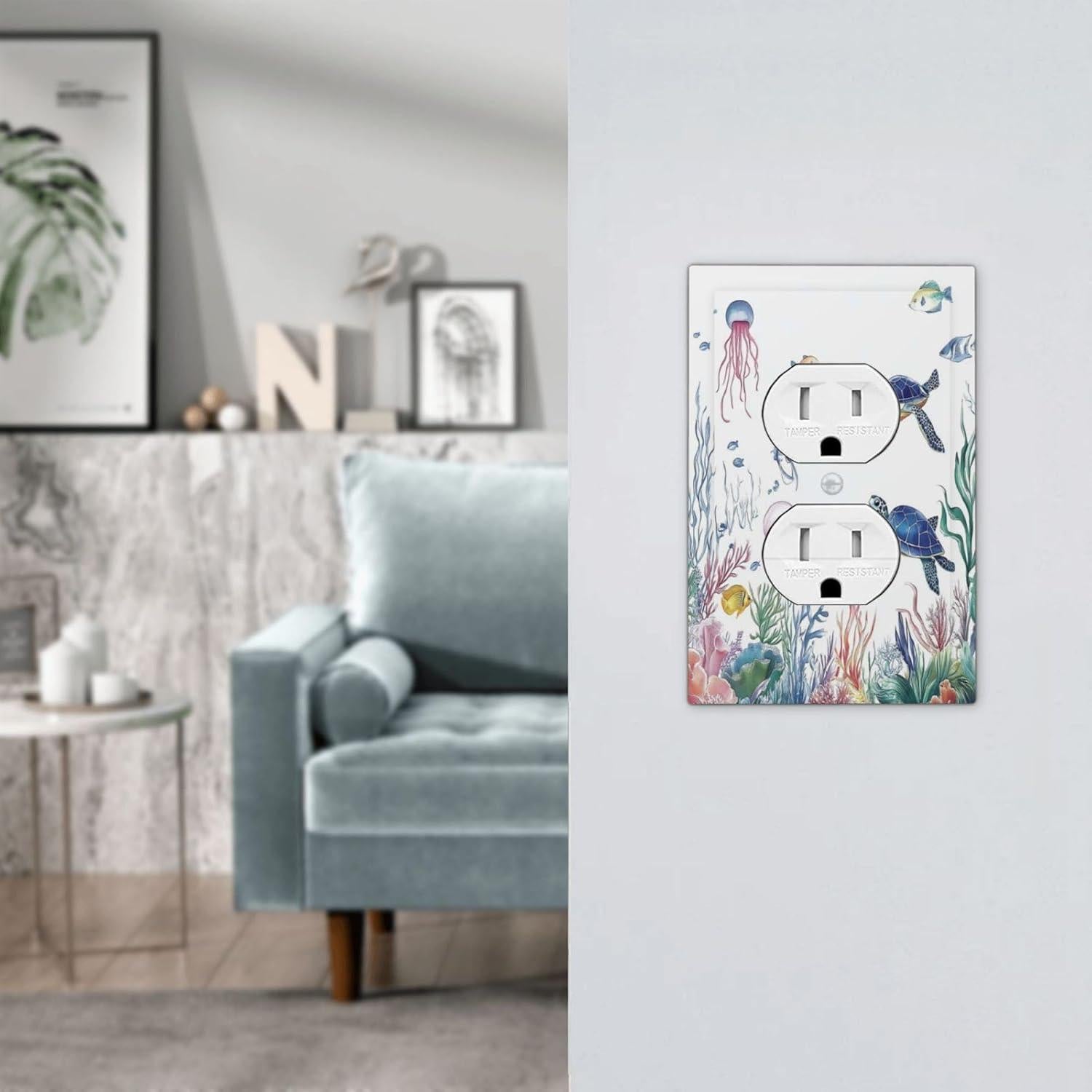 Cubierta de Interruptor Decorativa IHSOURGNITNEM 1 Gang Dúplex Azul