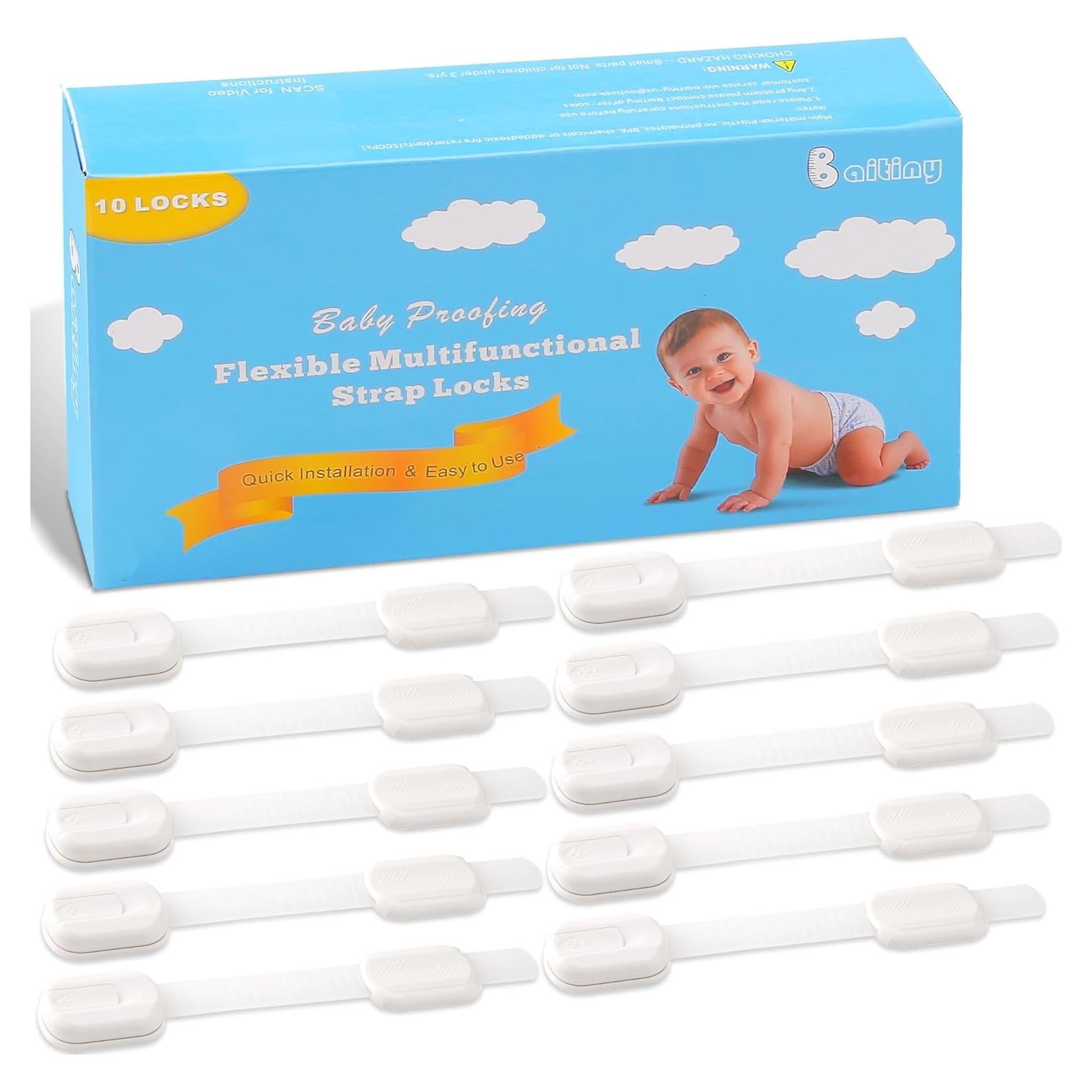 Cierres de Seguridad para Bebés Baitiny, 10 Unidades, Blanca
