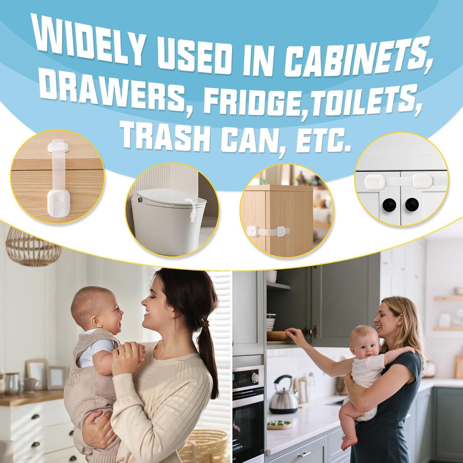 Cierres de Seguridad para Bebés Baitiny, 10 Unidades, Blanca