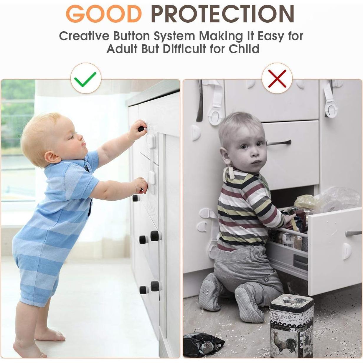 Cierres de Seguridad para Bebés Baitiny, 10 Unidades, Blanca