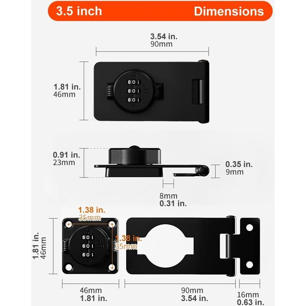 Cerradura de Armario ETEKJOY Sin Llave 3 Dígitos Seguridad
