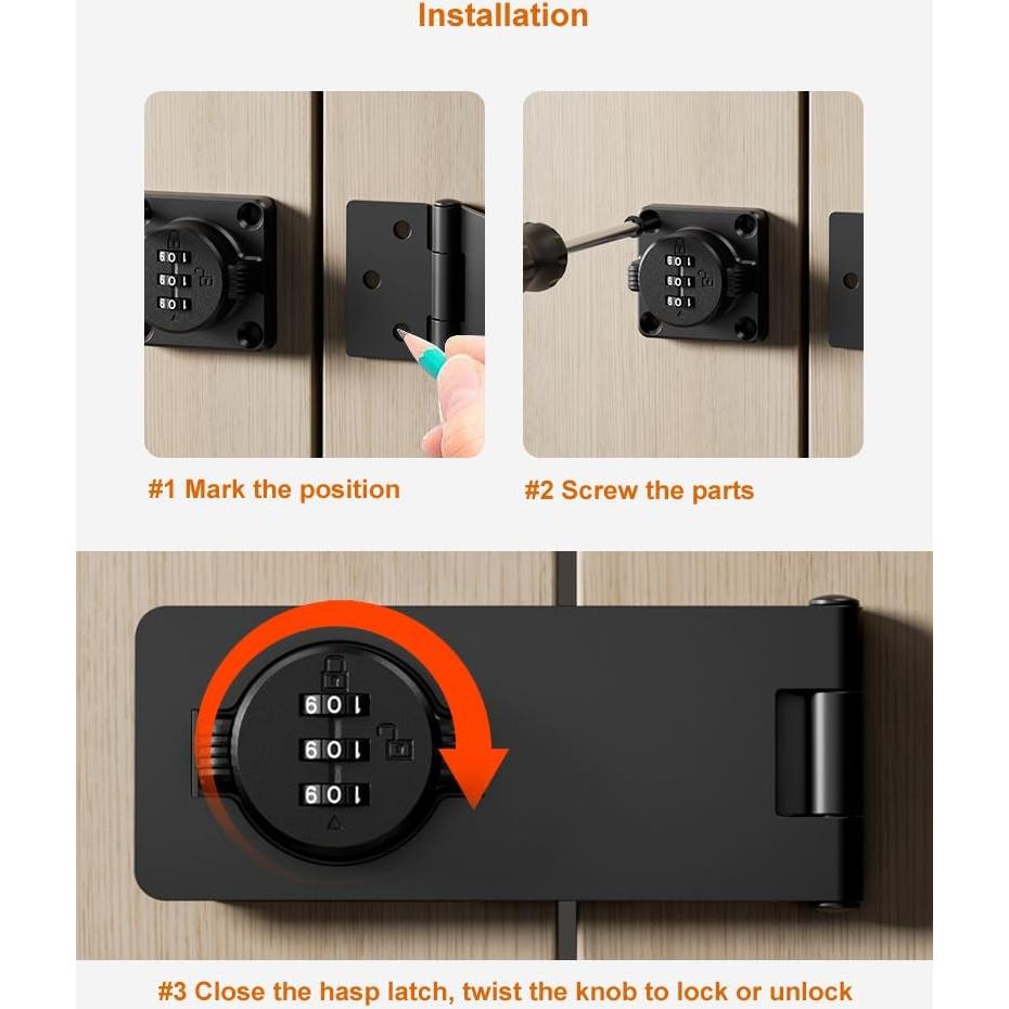 Cerradura de Armario ETEKJOY Sin Llave 3 Dígitos Seguridad