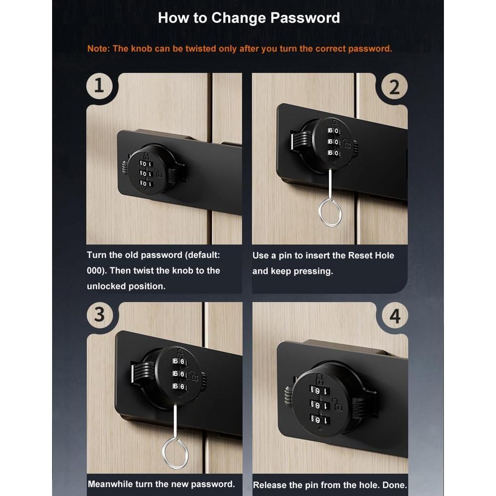 Cerradura de Armario ETEKJOY Sin Llave 3 Dígitos Seguridad
