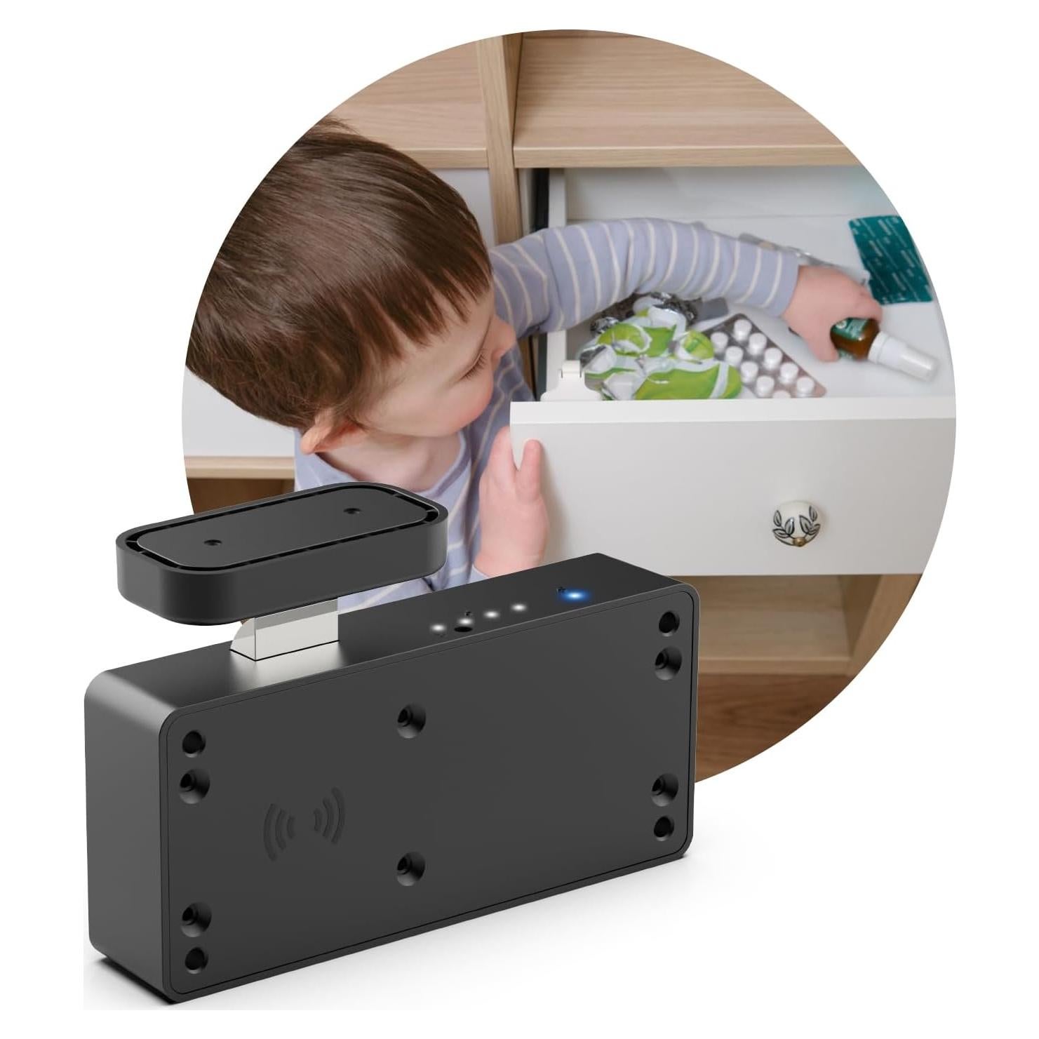 Cerradura de Cajón RFID eLinkSmart YL-F3BC Bluetooth Negra