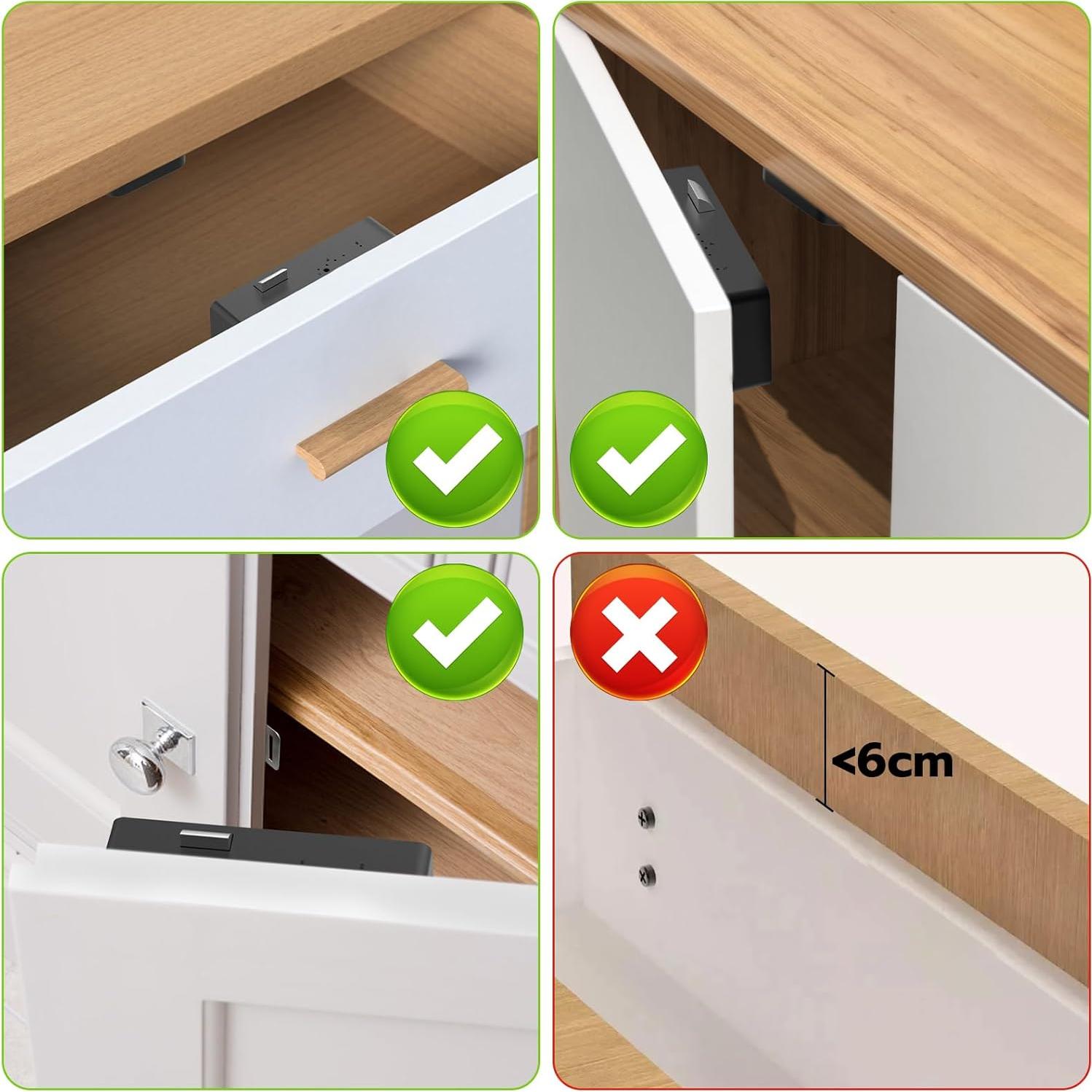 Cerradura de Cajón RFID eLinkSmart YL-F3BC Bluetooth Negra