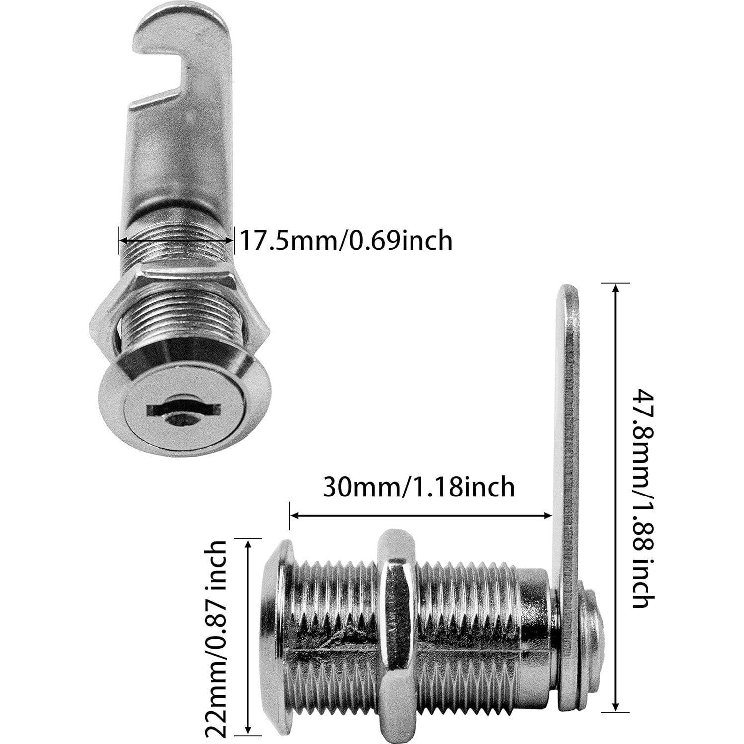 Cerraduras de Gabinete MoHern 6 Piezas 30 mm con Llave Igual