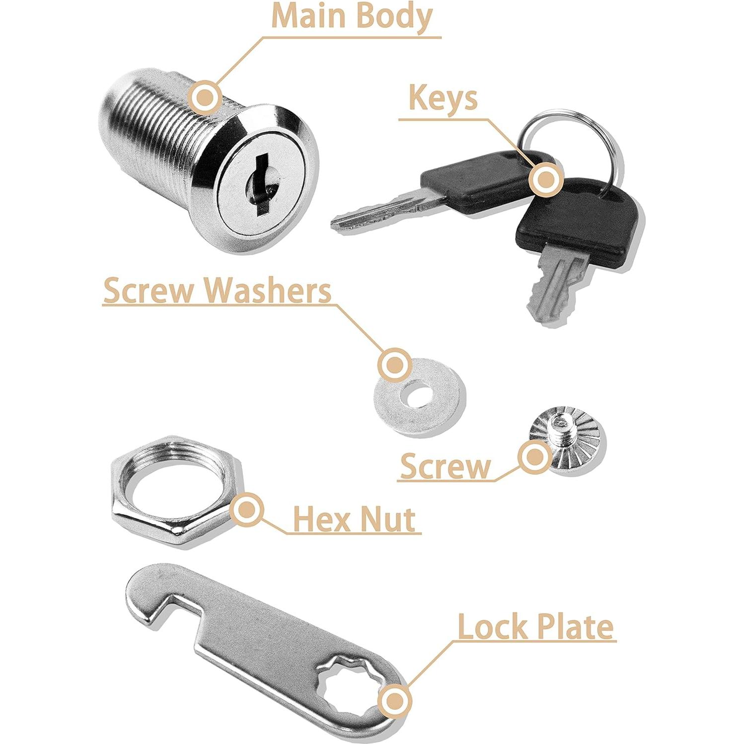 Cerraduras de Gabinete MoHern 6 Piezas 30 mm con Llave Igual