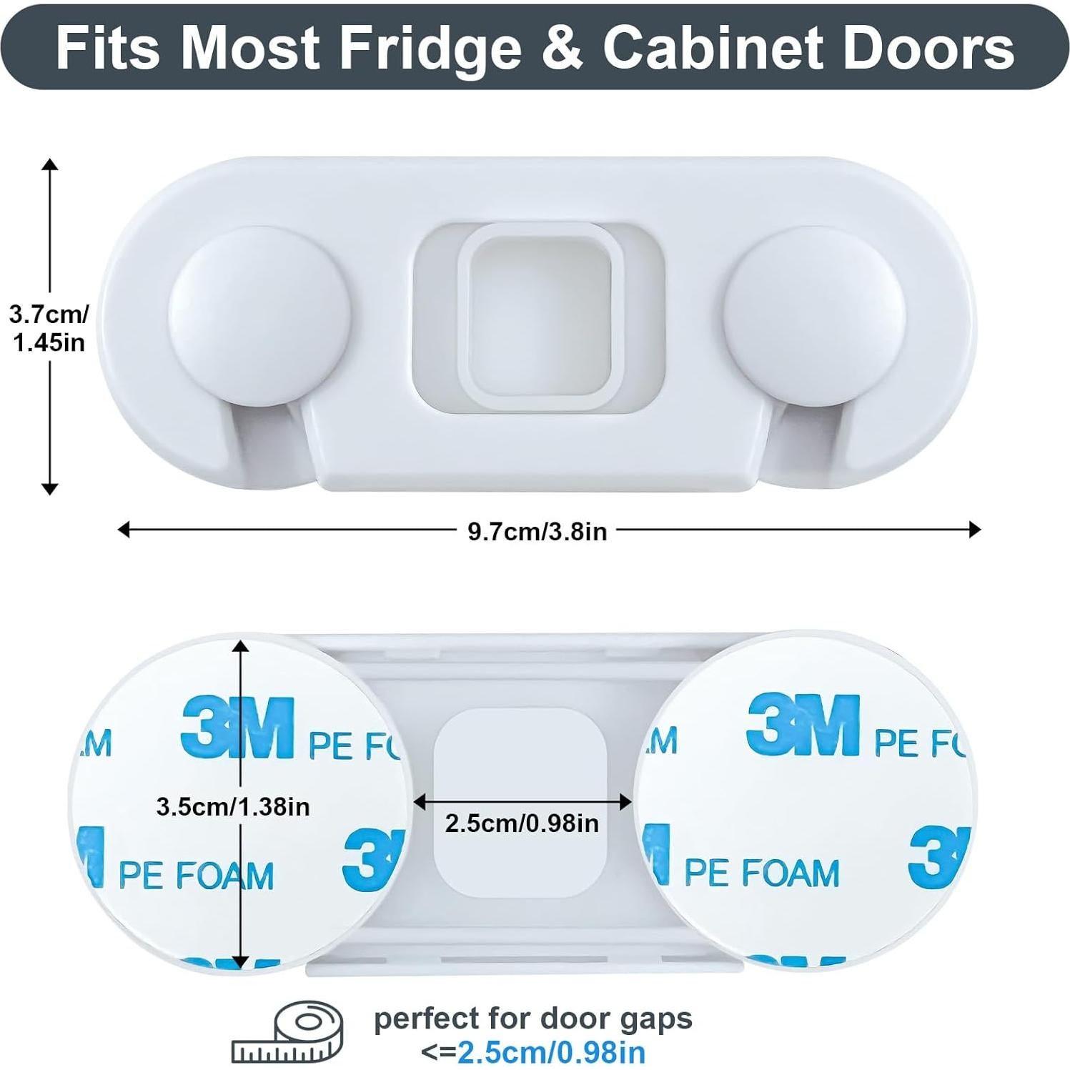 Cerradura de Nevera Uhimooi para Niños 2 Paquete Adhesivo 3M
