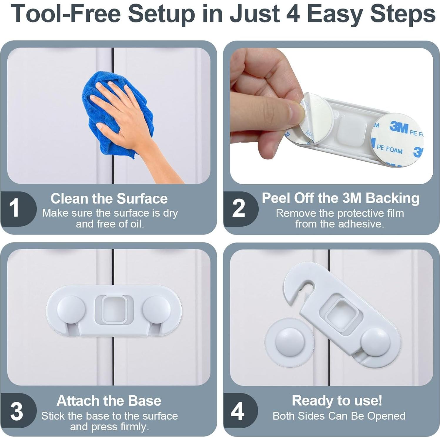 Cerradura de Nevera Uhimooi para Niños 2 Paquete Adhesivo 3M